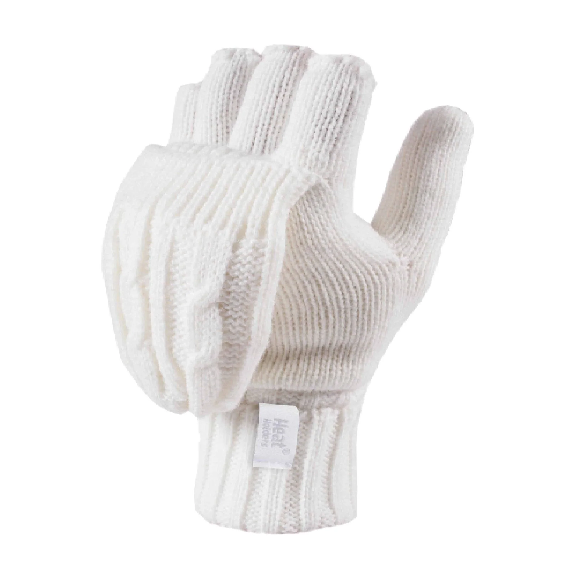 Ladies Cable Knit 2.3 Tog Thermal Winter Fingerless Converter Gloves - Image 13