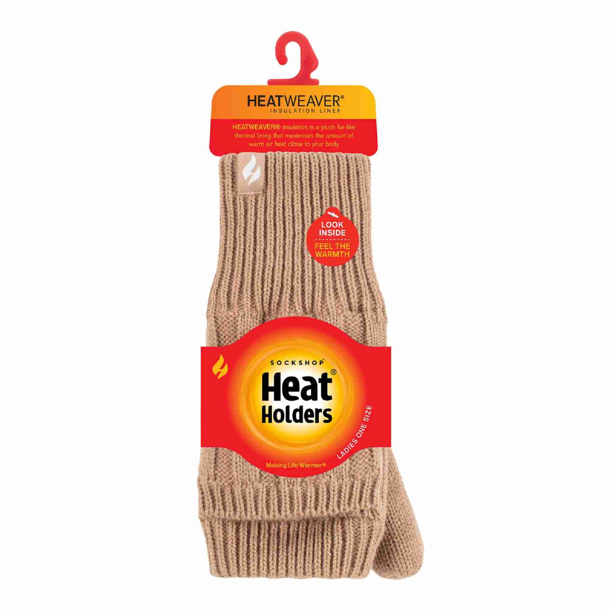 Ladies Cable Knit 2.3 Tog Thermal Winter Fingerless Converter Gloves - Image 18