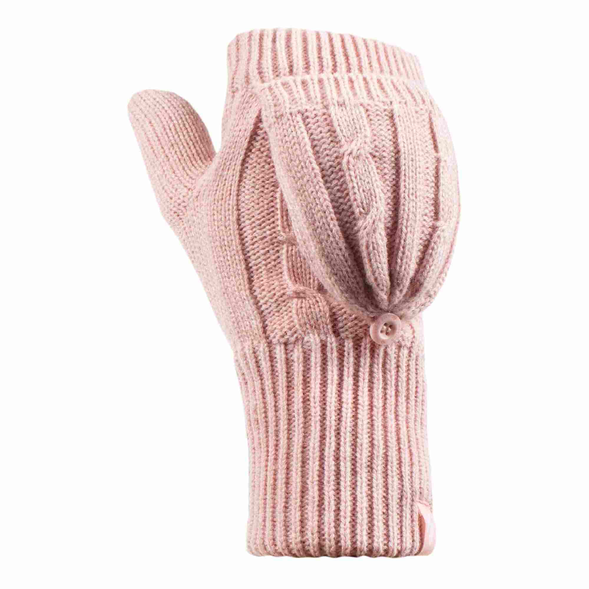 Ladies Cable Knit 2.3 Tog Thermal Winter Fingerless Converter Gloves - Image 21