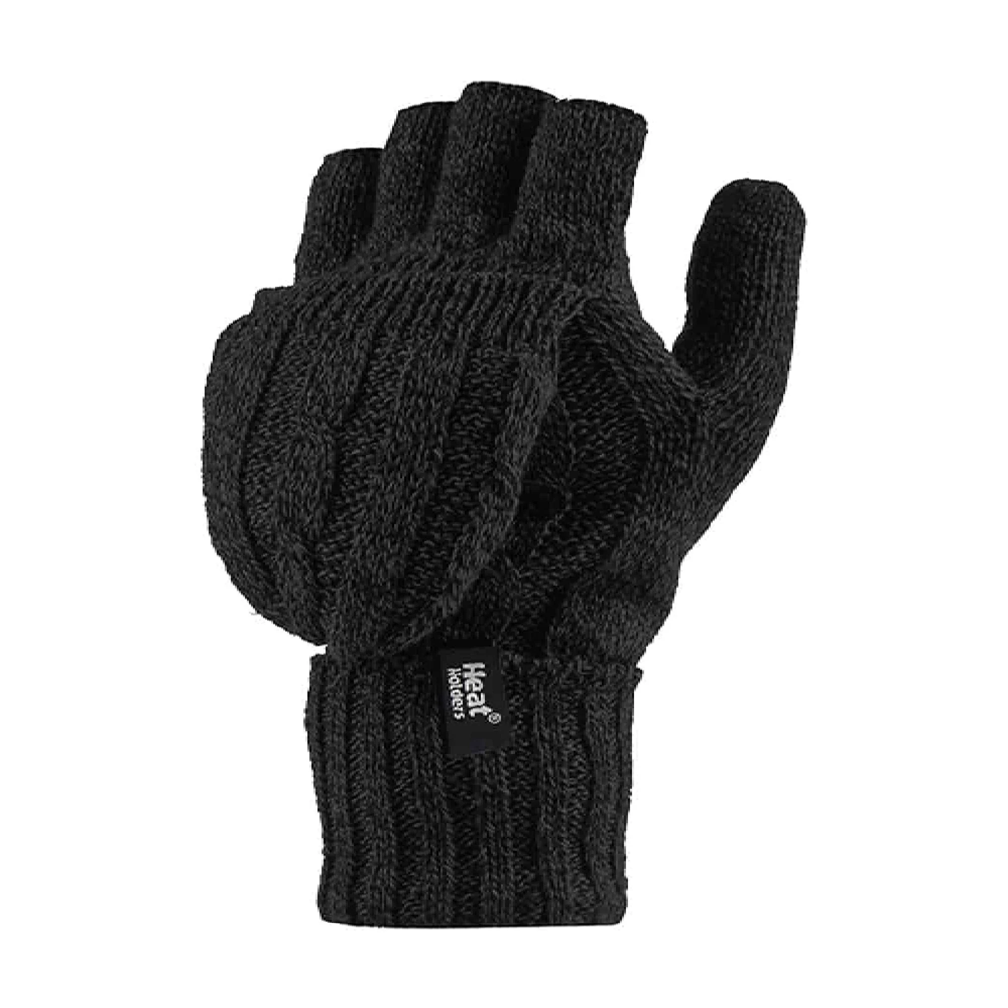 Ladies Cable Knit 2.3 Tog Thermal Winter Fingerless Converter Gloves - Image 5