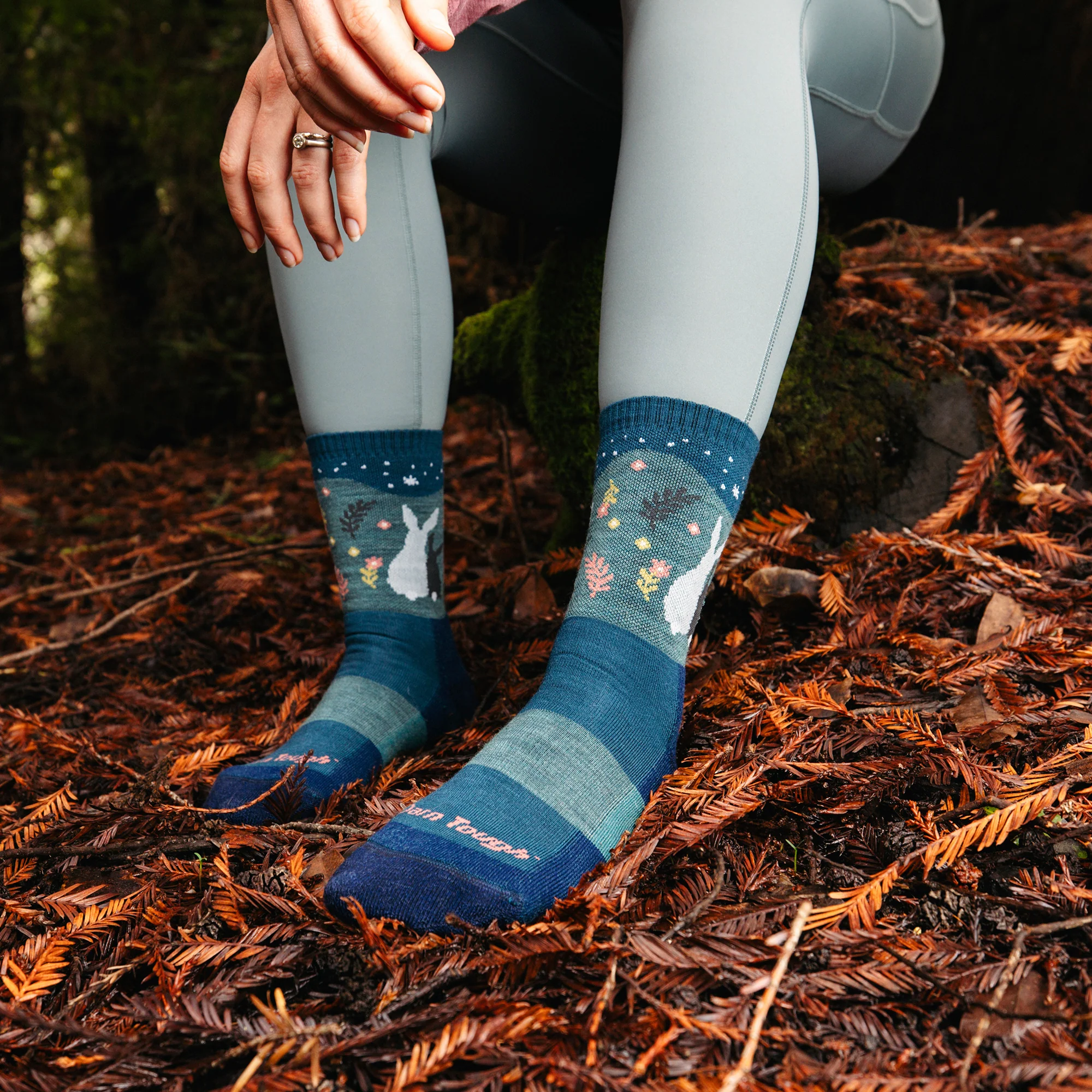 Ladies Merino Wool Animal Patterned Hiking Boot Socks - Image 3