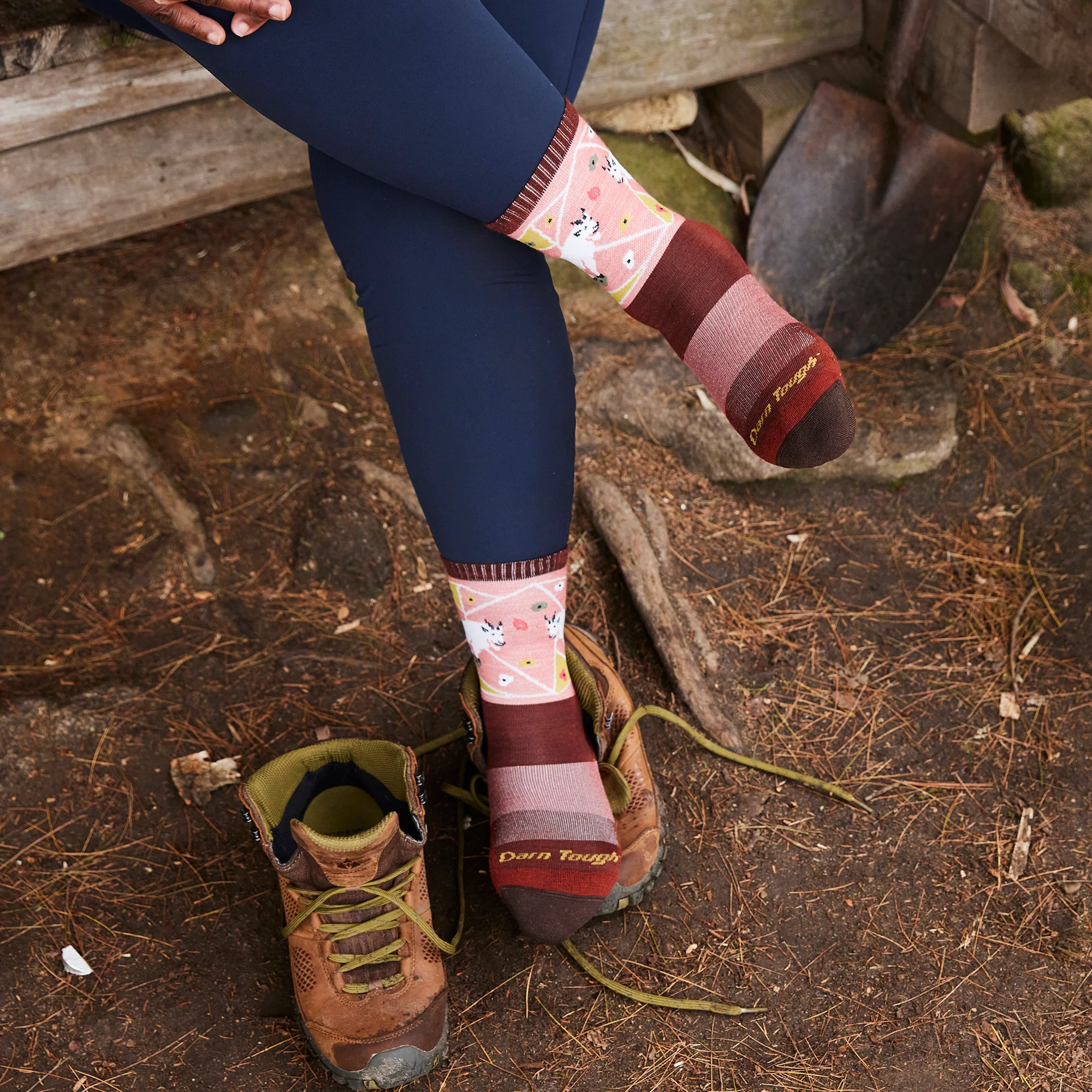 Ladies Merino Wool Animal Patterned Hiking Boot Socks - Image 8