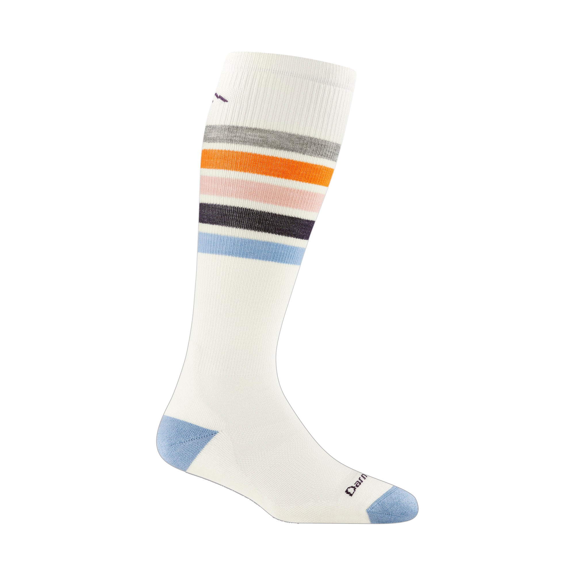 Ladies Over-the-Calf Midweight Ski Snowboard Striped Merino Wool Socks - Image 5