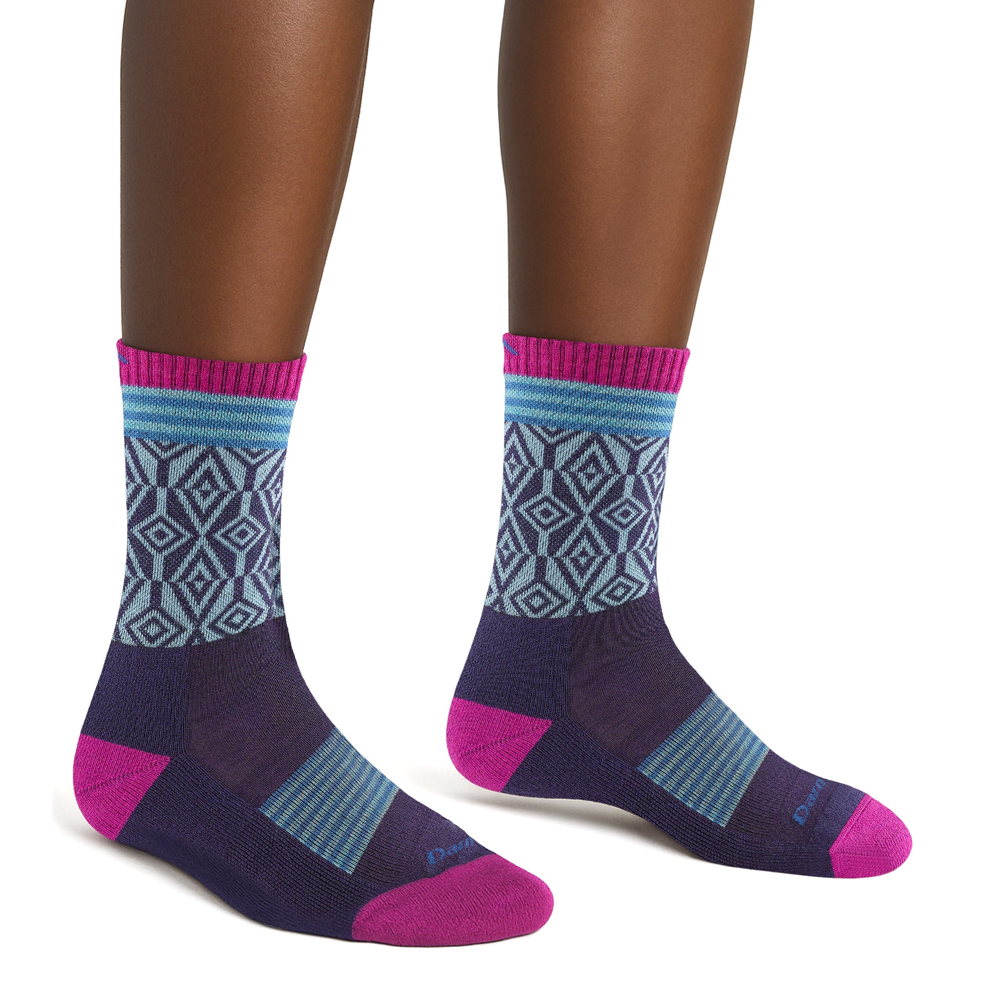 Ladies Patterned Micro Crew Hiking Merino Socks - Image 6