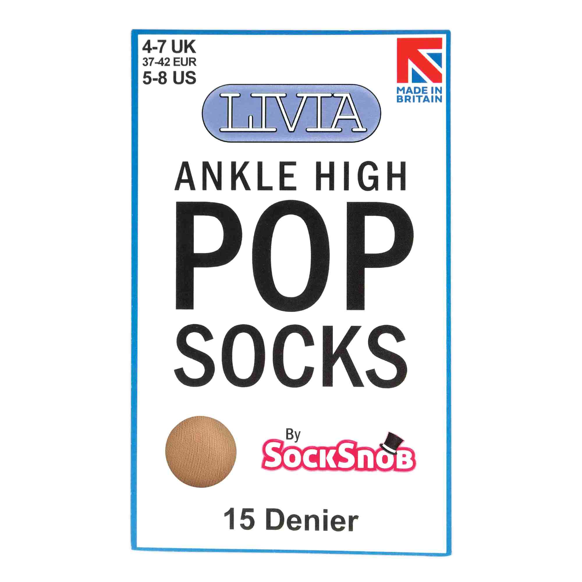 3 Pack Ladies Sheer 15 Denier Nylon Ankle High Pop Socks - Image 4