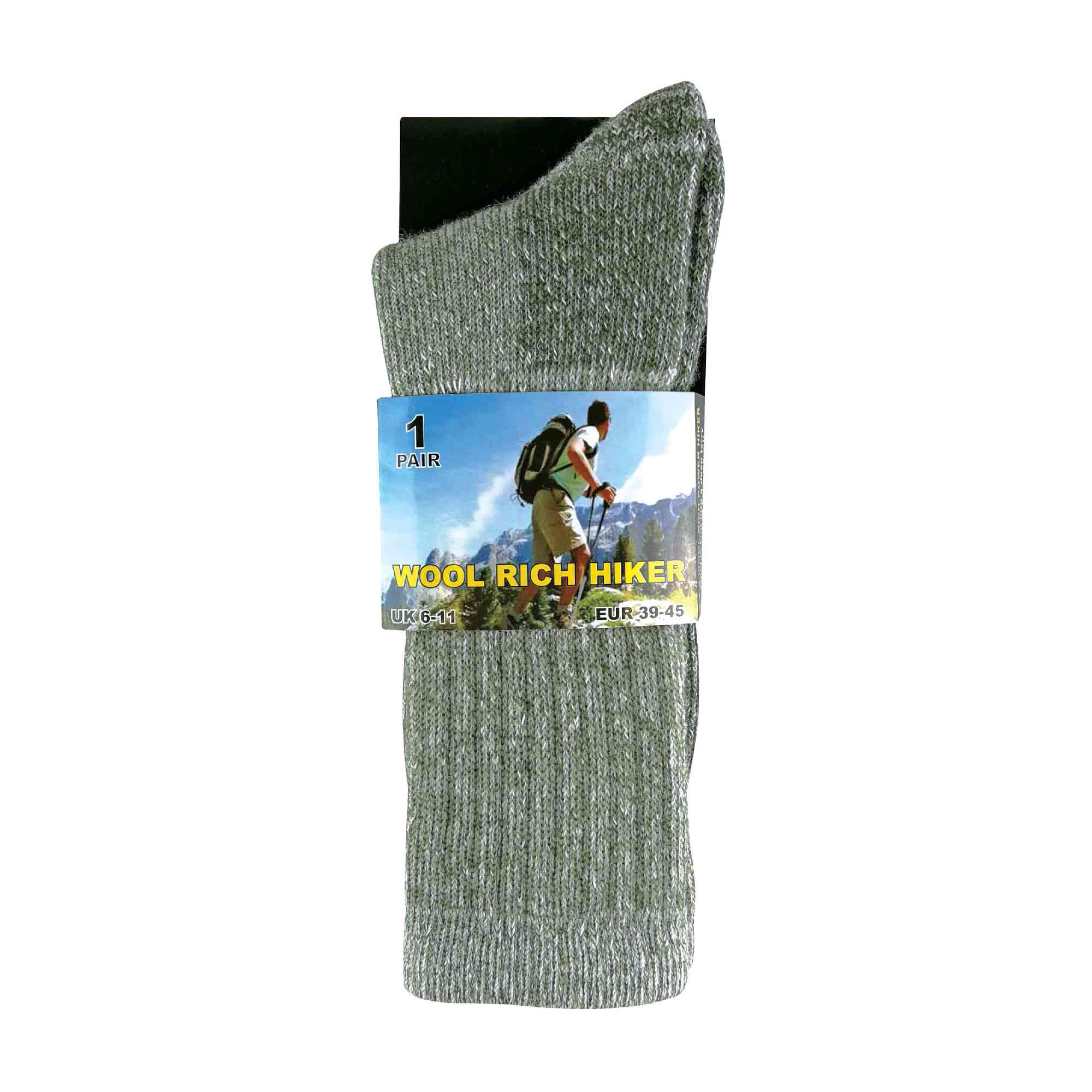 2 Pack Mens Cushioned Heel & Toe Thermal Wool Hiking Socks - Image 10