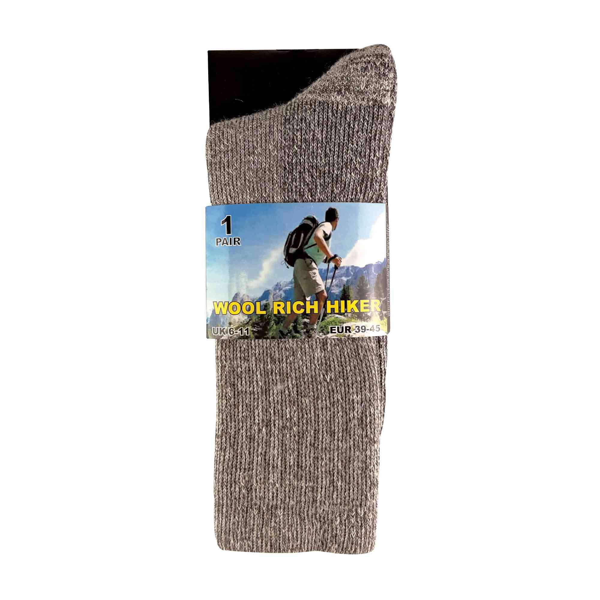 2 Pack Mens Cushioned Heel & Toe Thermal Wool Hiking Socks - Image 14