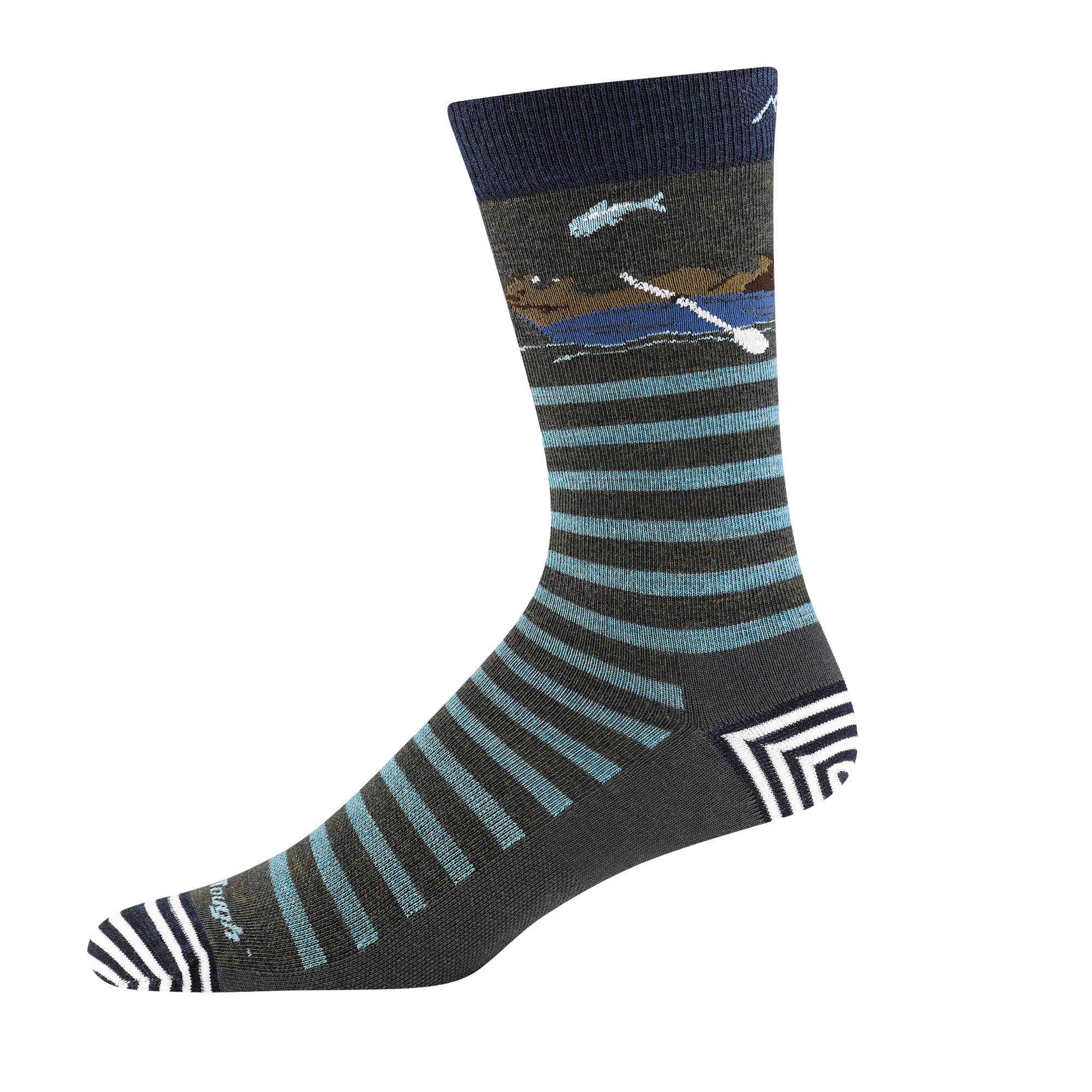 Mens Animal Patterned Crew Lightweight Seamless Merino Wool Socks - Image 10