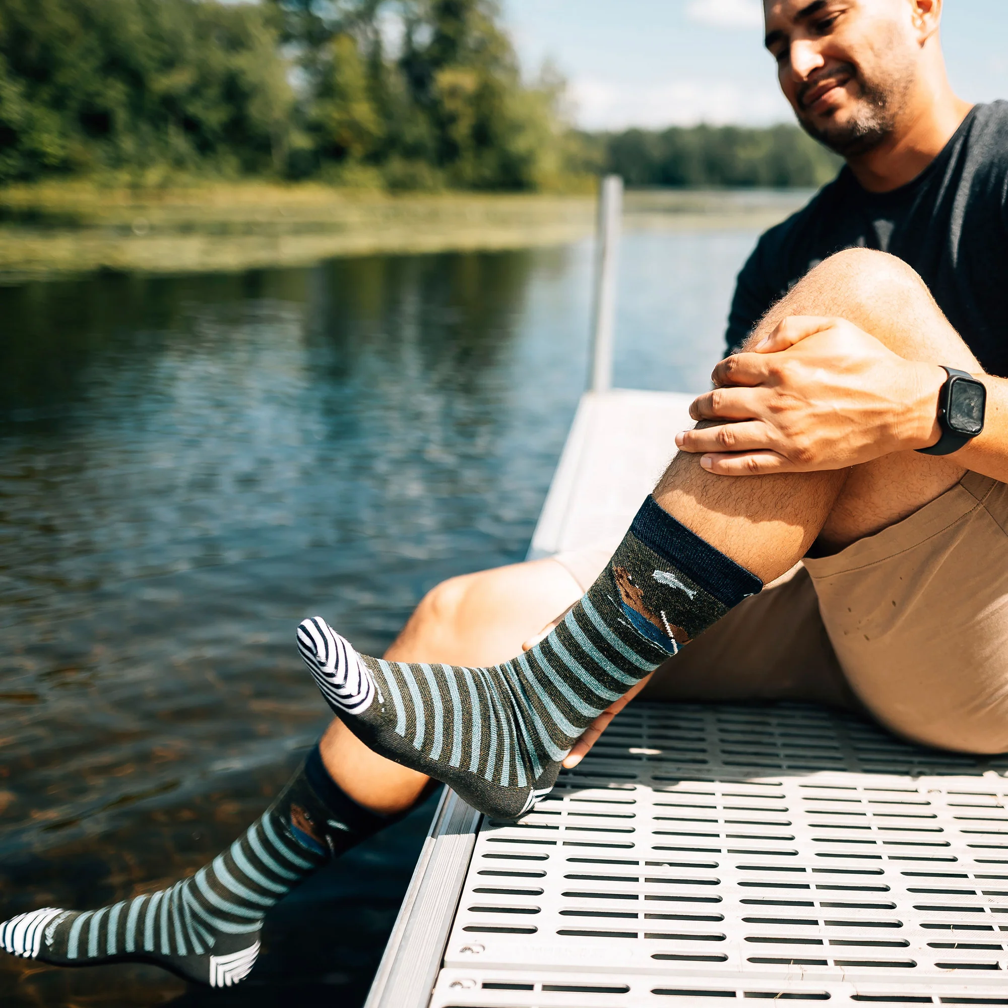 Mens Animal Patterned Crew Lightweight Seamless Merino Wool Socks - Image 12