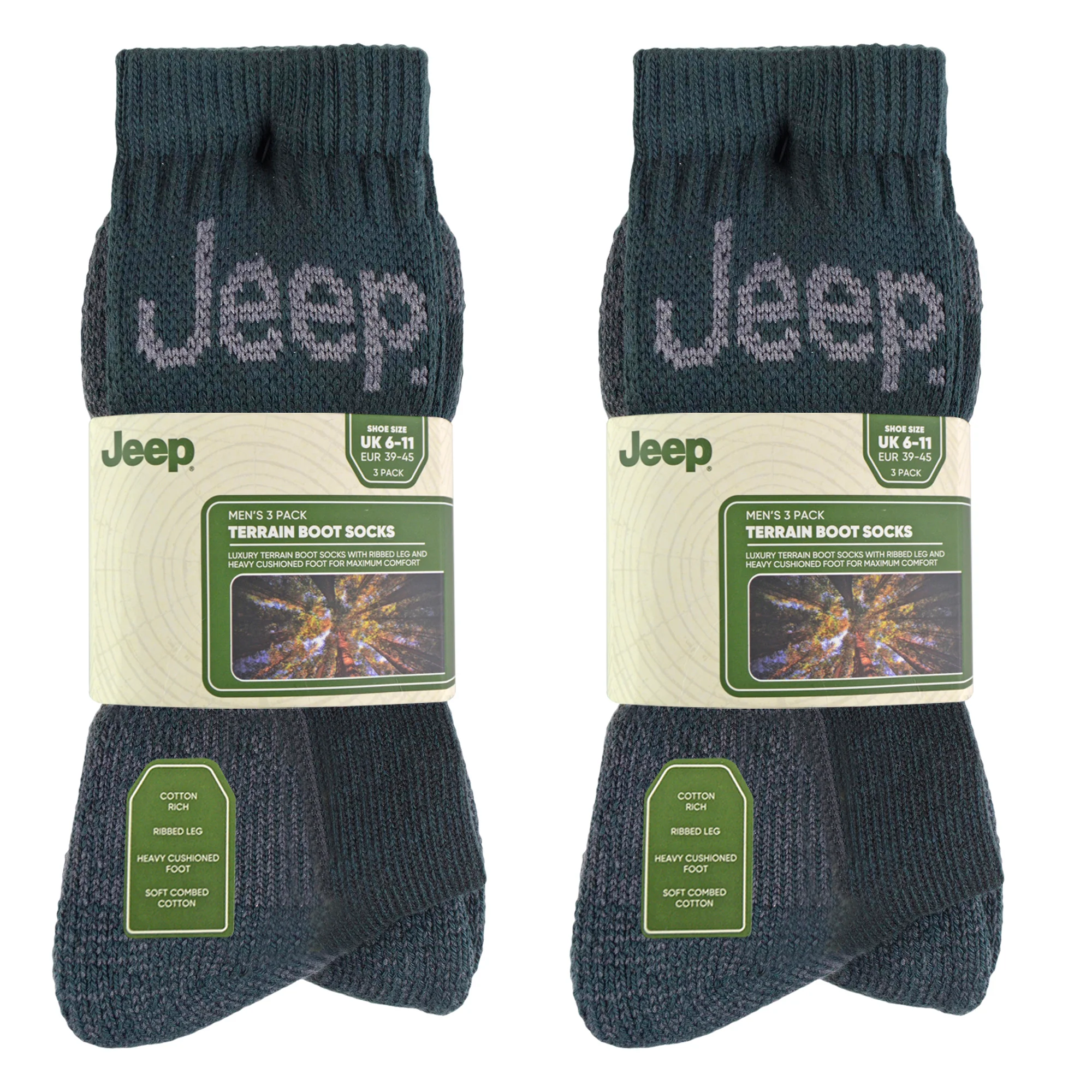 Mens Luxury Cushioned Cotton Hiking Socks (Multipack Options) - Image 30