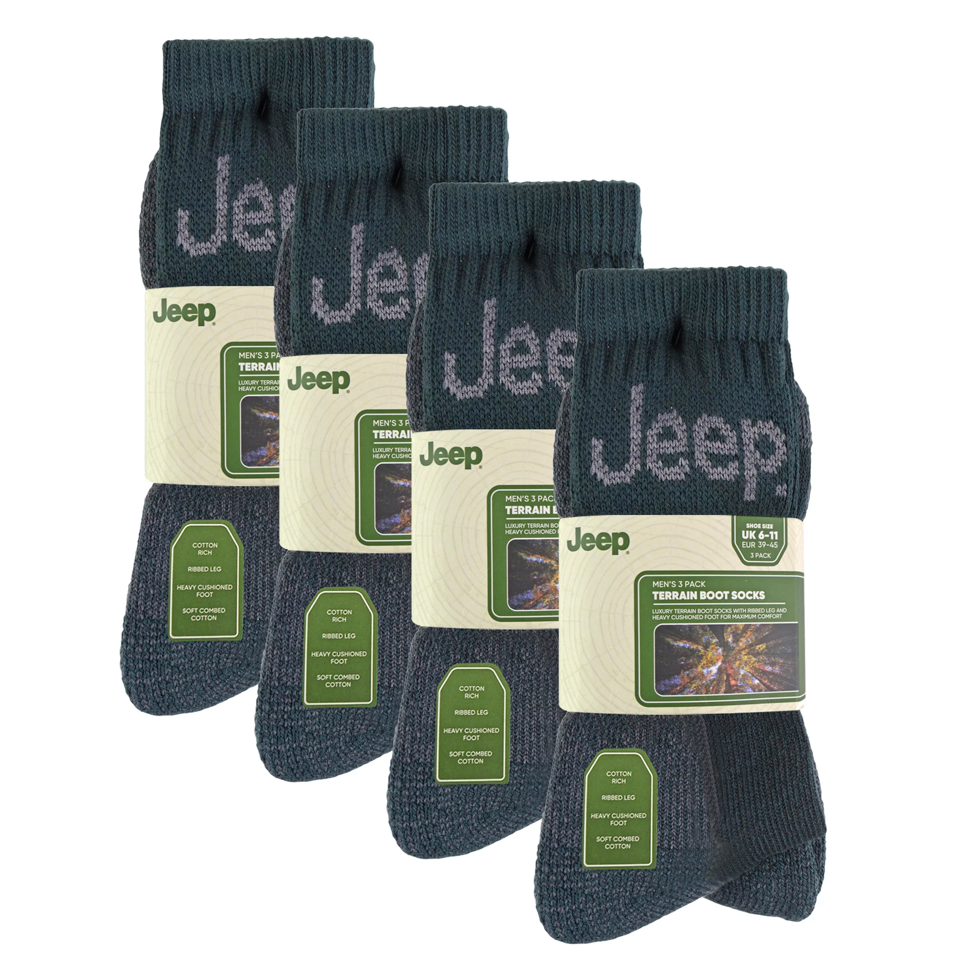 Mens Luxury Cushioned Cotton Hiking Socks (Multipack Options) - Image 34