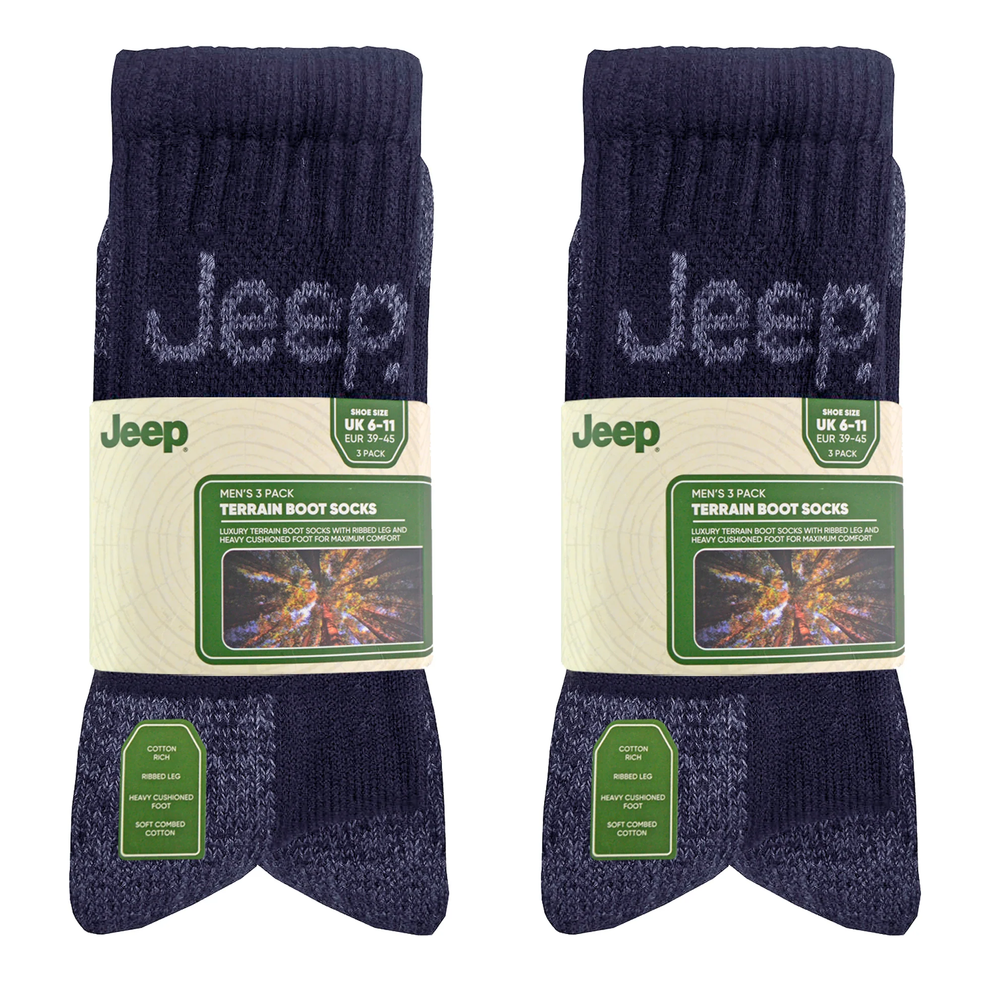 Mens Luxury Cushioned Cotton Hiking Socks (Multipack Options) - Image 42