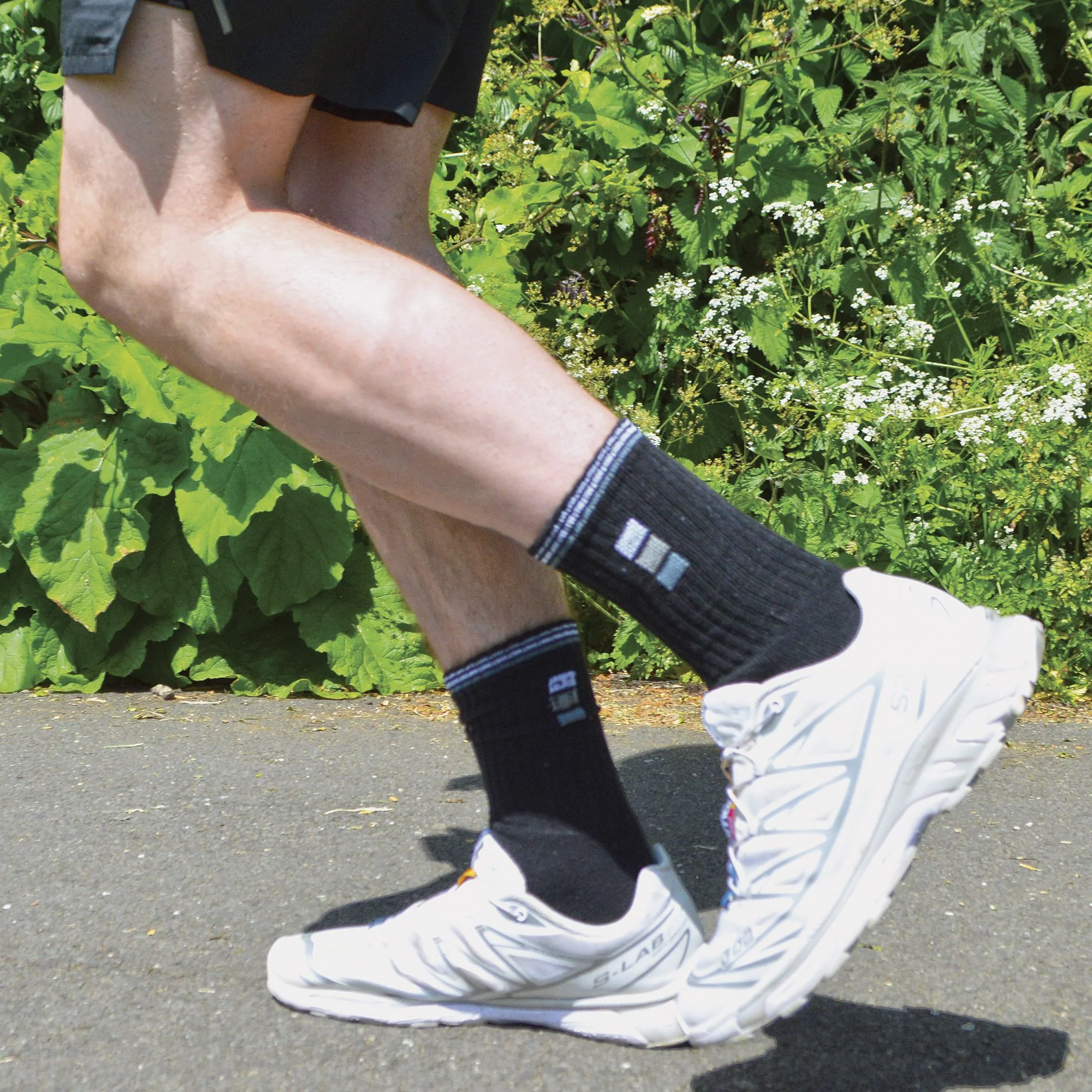 Mens Retro Stripe Cotton Sports Socks in White & Black (Multipack Options) - Image 16