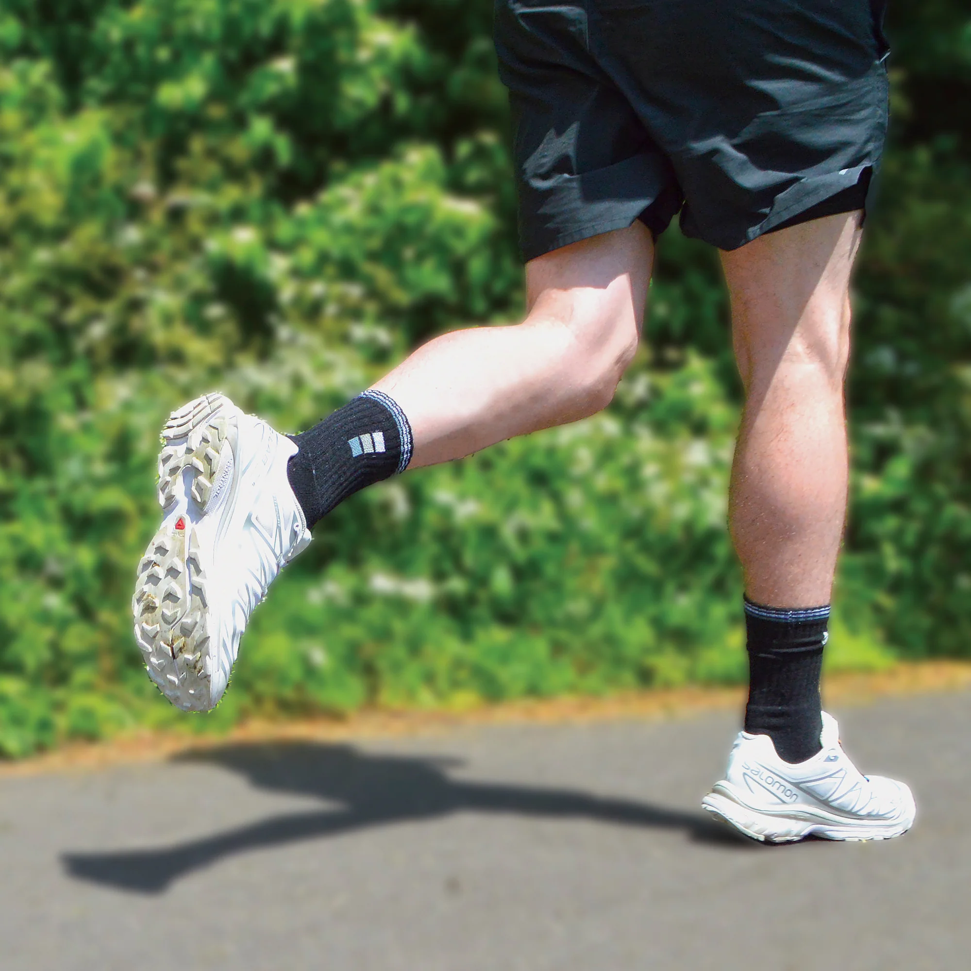 Mens Retro Stripe Cotton Sports Socks in White & Black (Multipack Options) - Image 18