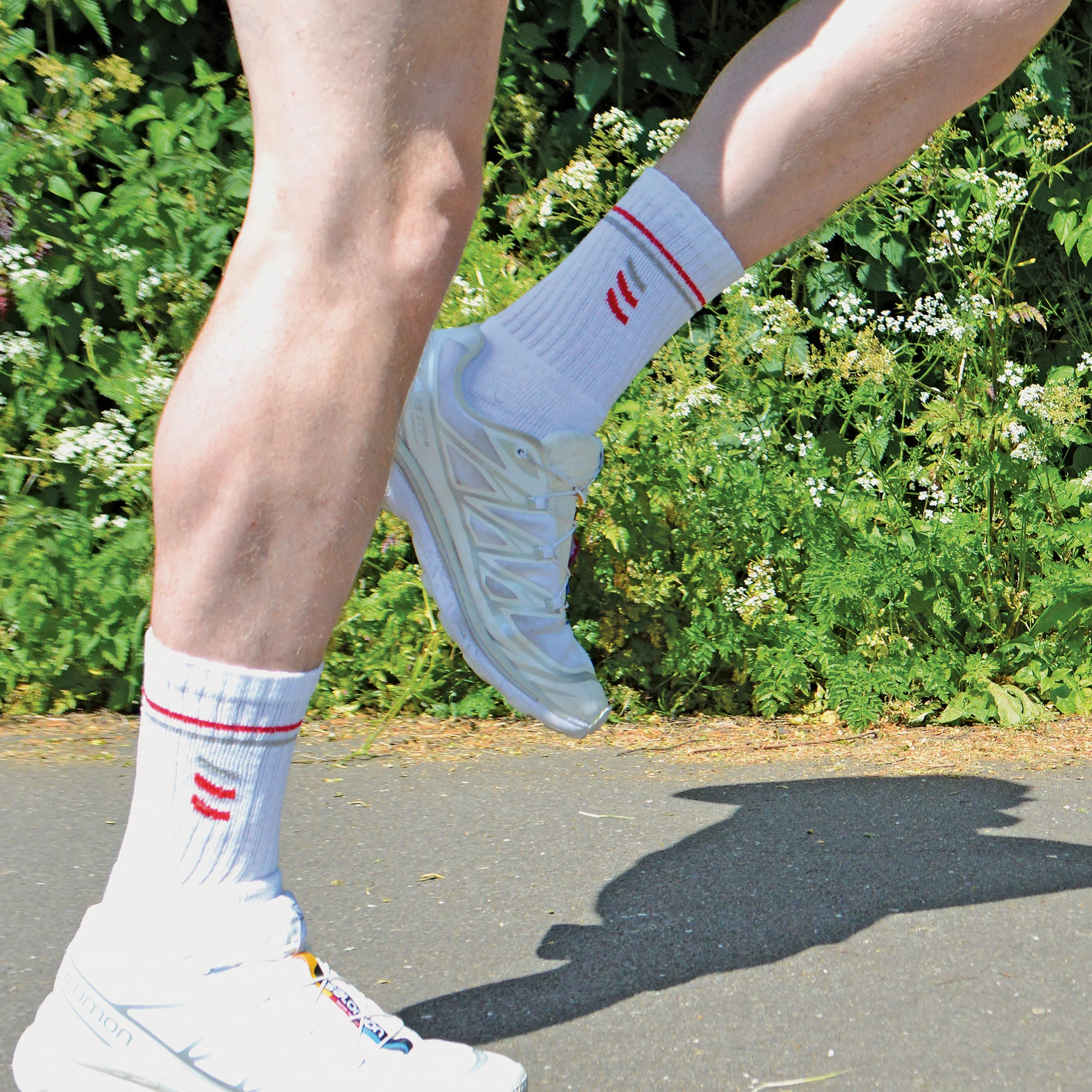 Mens Retro Stripe Cotton Sports Socks in White & Black (Multipack Options) - Image 4