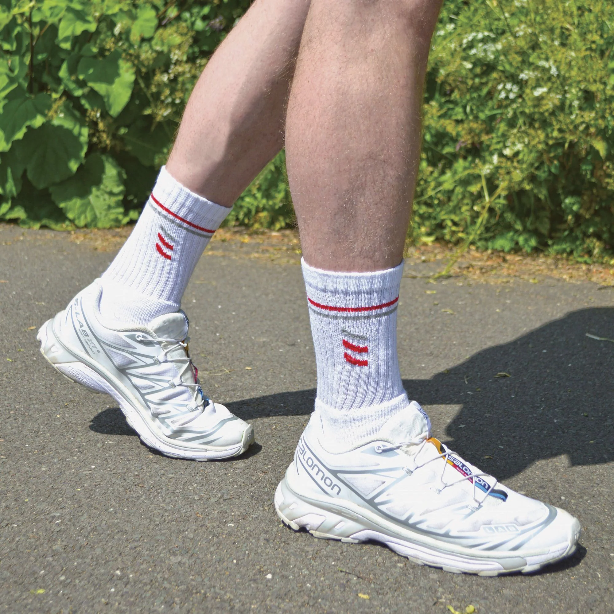 Mens Retro Stripe Cotton Sports Socks in White & Black (Multipack Options) - Image 8
