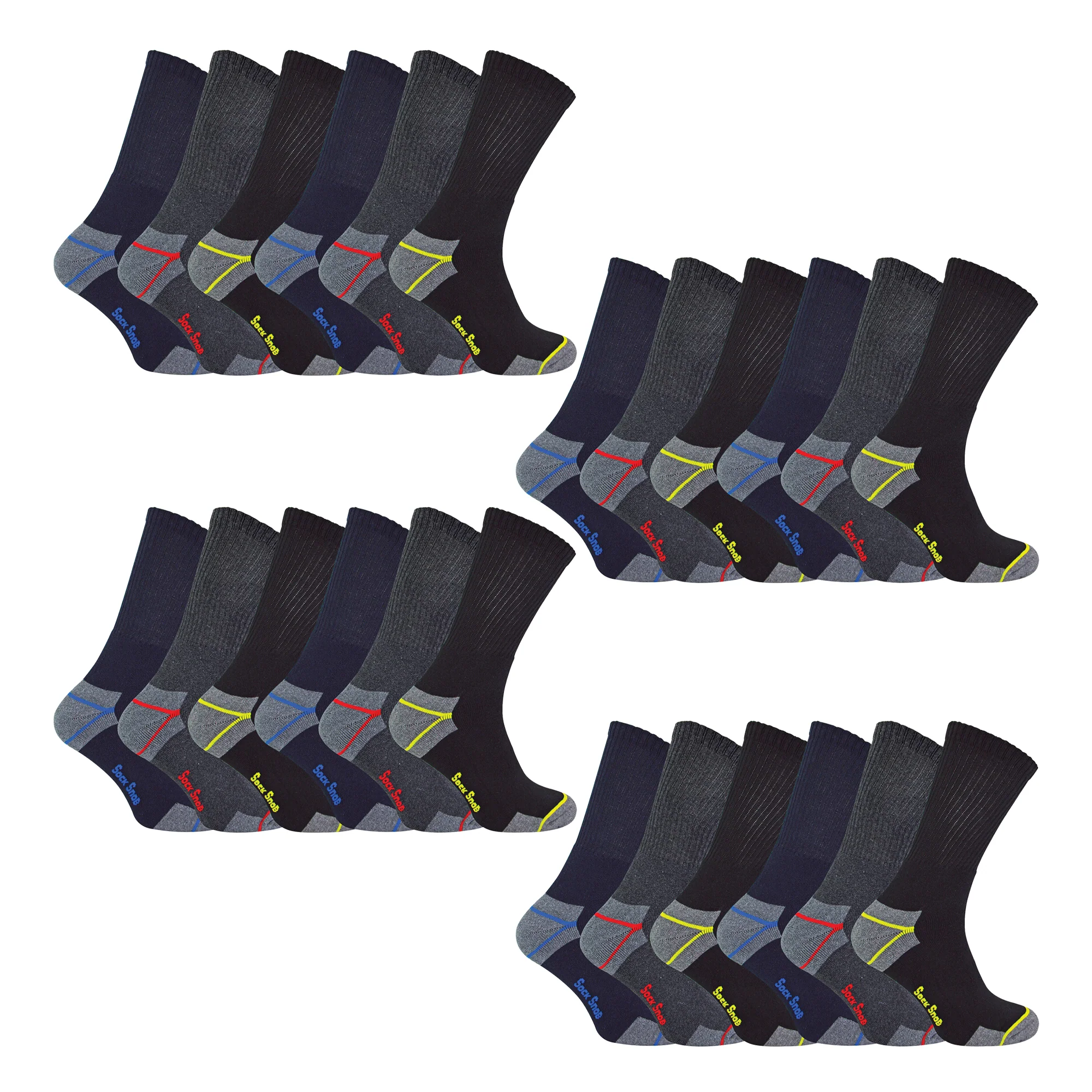 Mens Ultimate Cotton Work Socks for Steel Toe Boots (Multipack Options) - Image 9