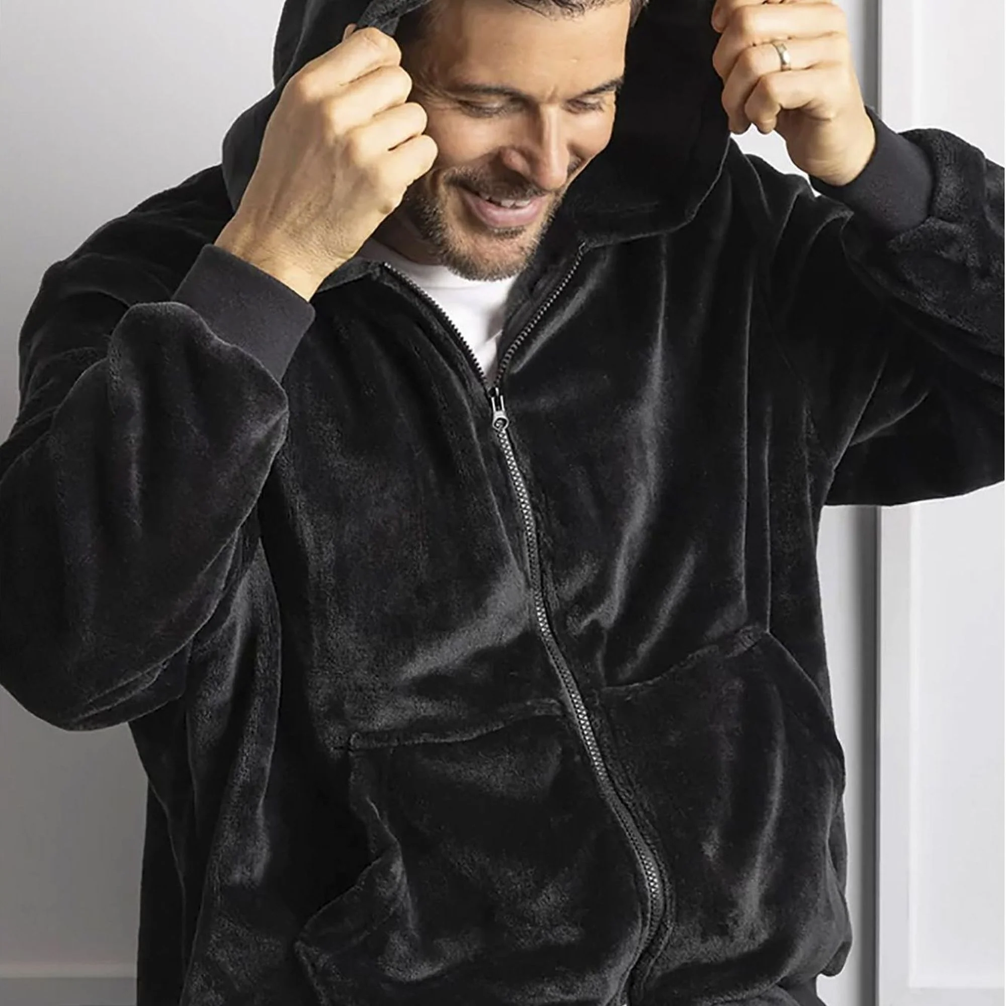 Mens Zipped Soft Warm Fleece Jumper for Winter - Image 3