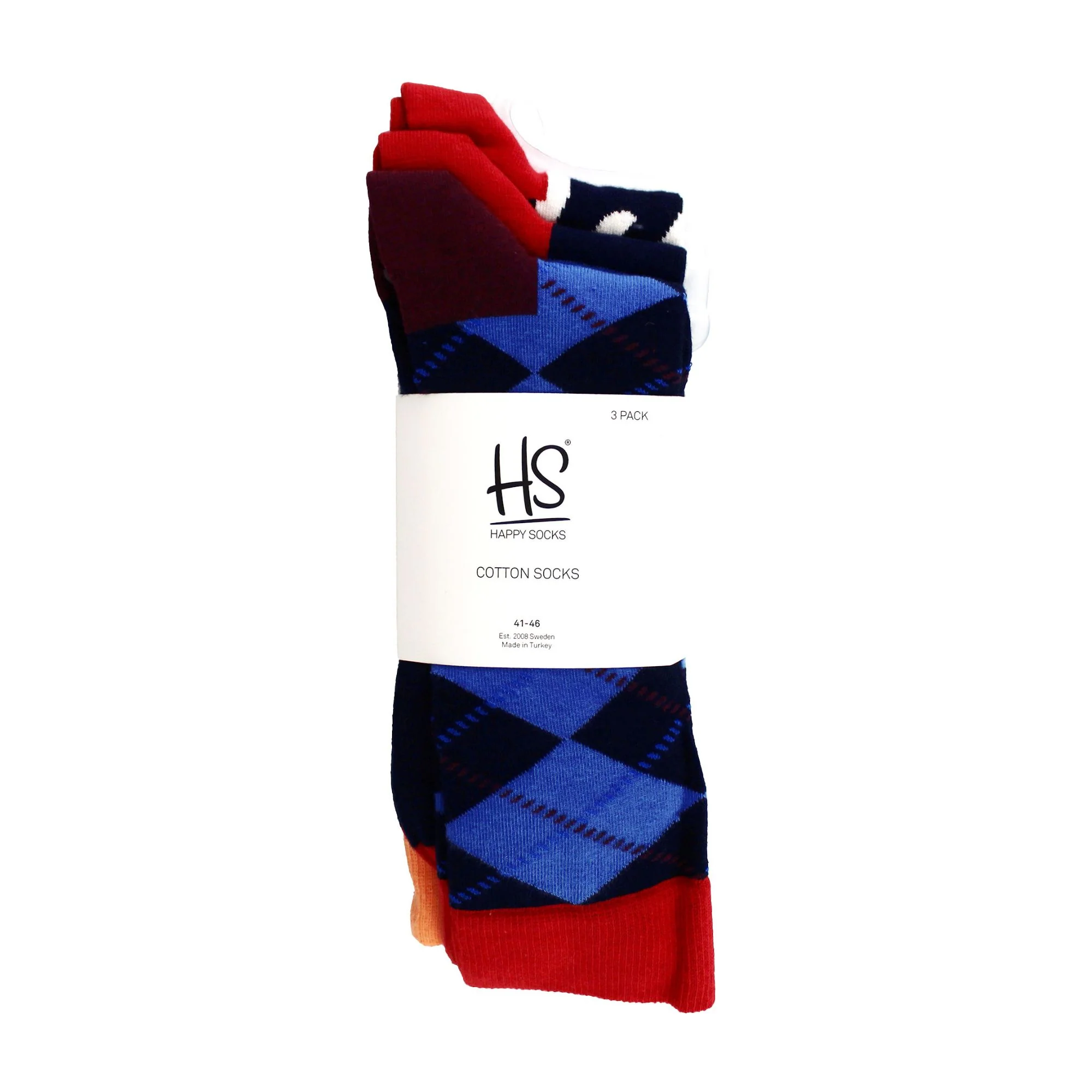 Pack of 3 Classic Argyle Patterned Mens Dress Socks | Colorful Argyle Socks - Image 10