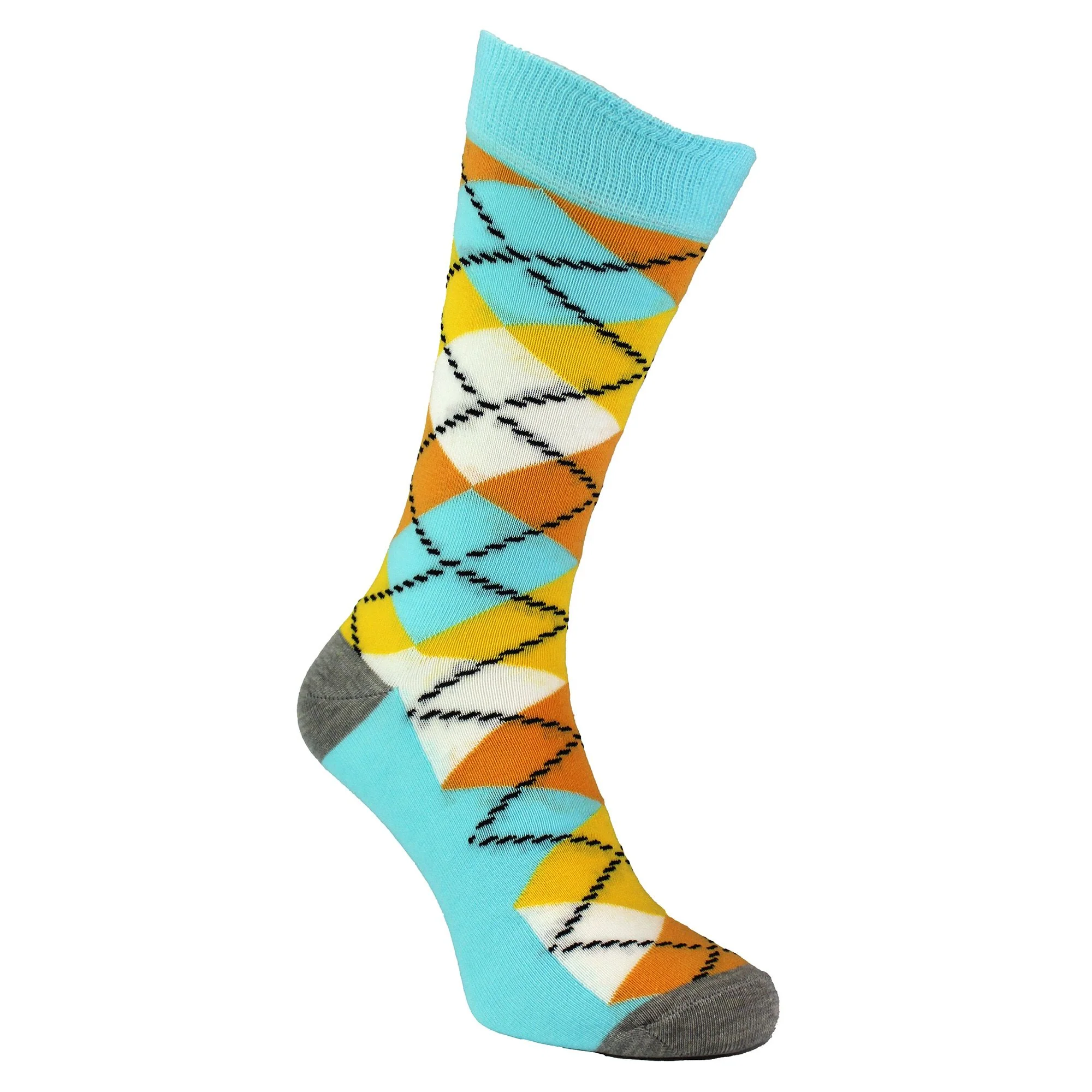 Pack of 3 Classic Argyle Patterned Mens Dress Socks | Colorful Argyle Socks - Image 8