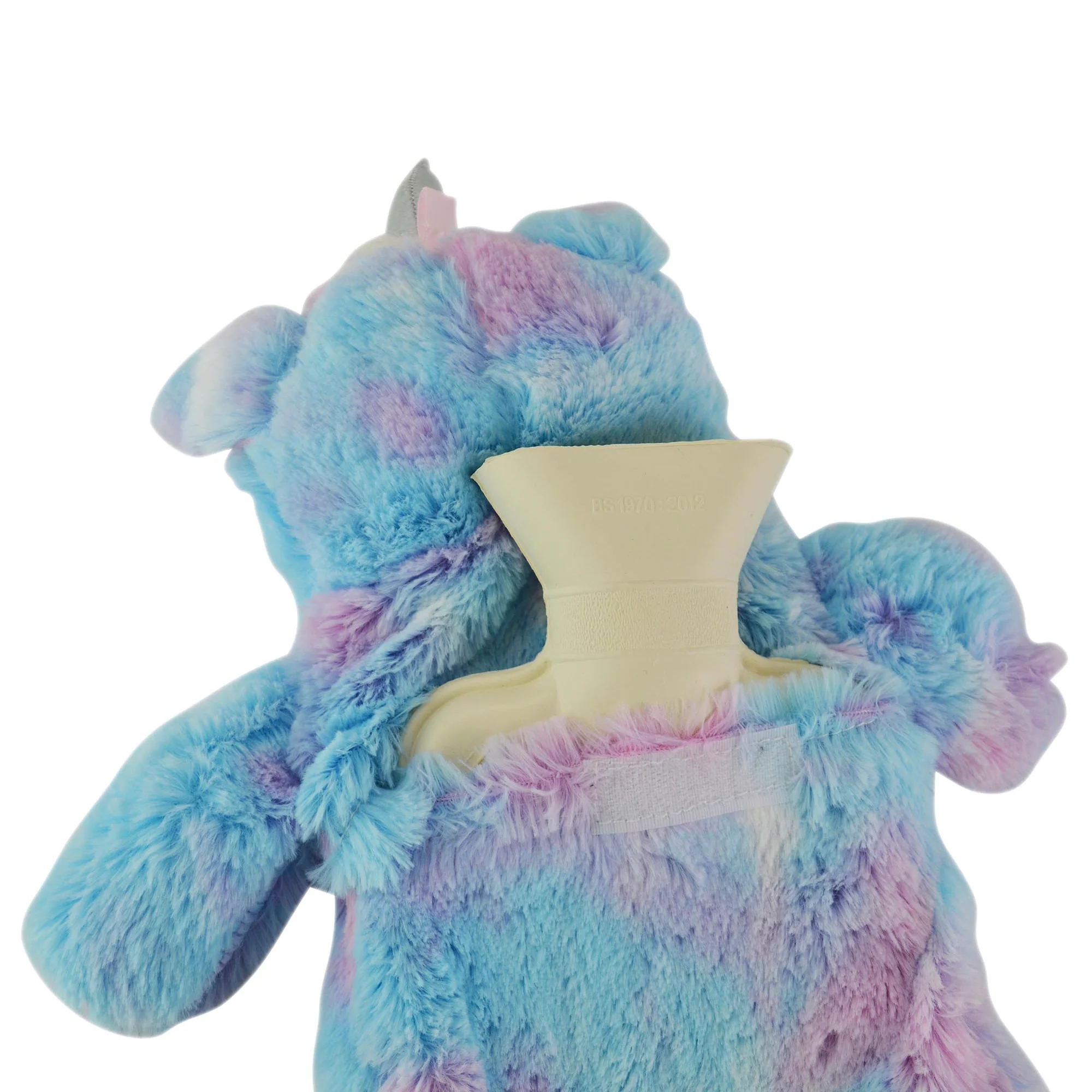 Rainbow Coloured Plush Unicorn Hot Water Bottle - 750ml - Image 3