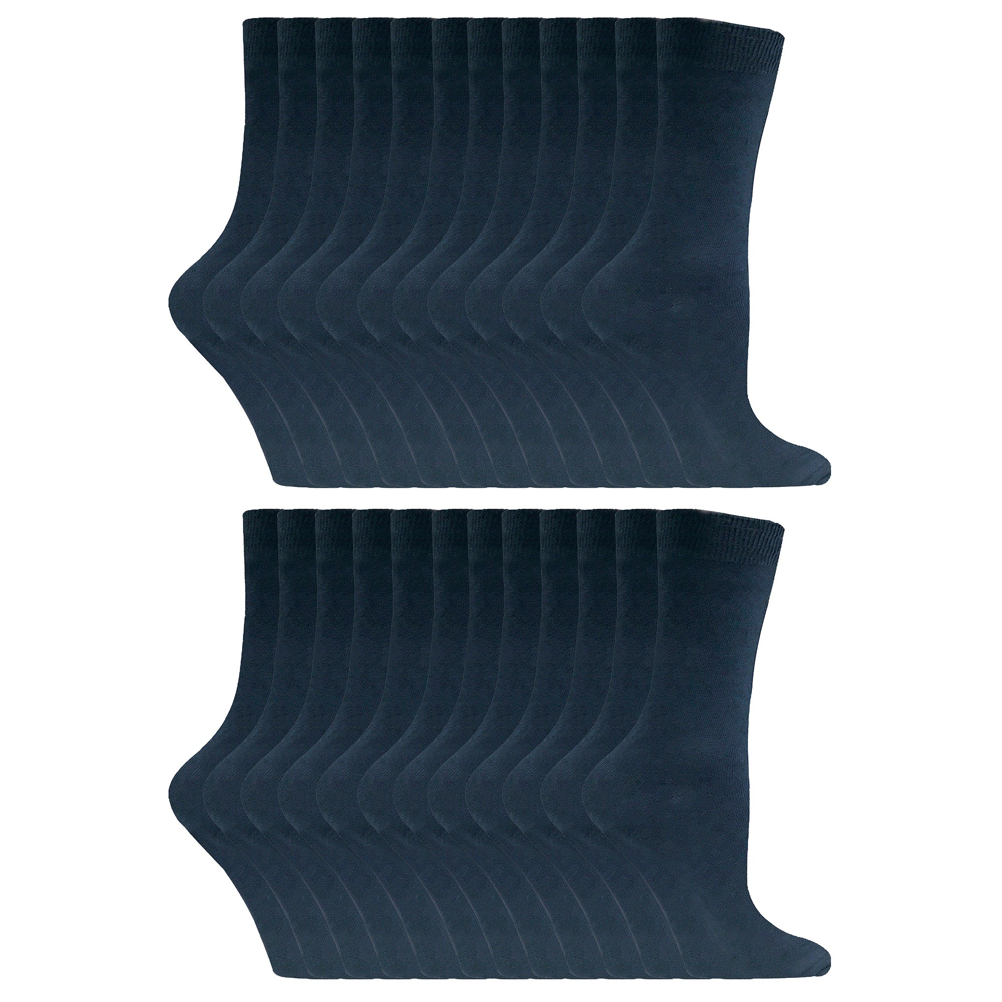 Ladies Plain Coloured Cotton Rich Dress Socks (Multipack Options) - Image 109