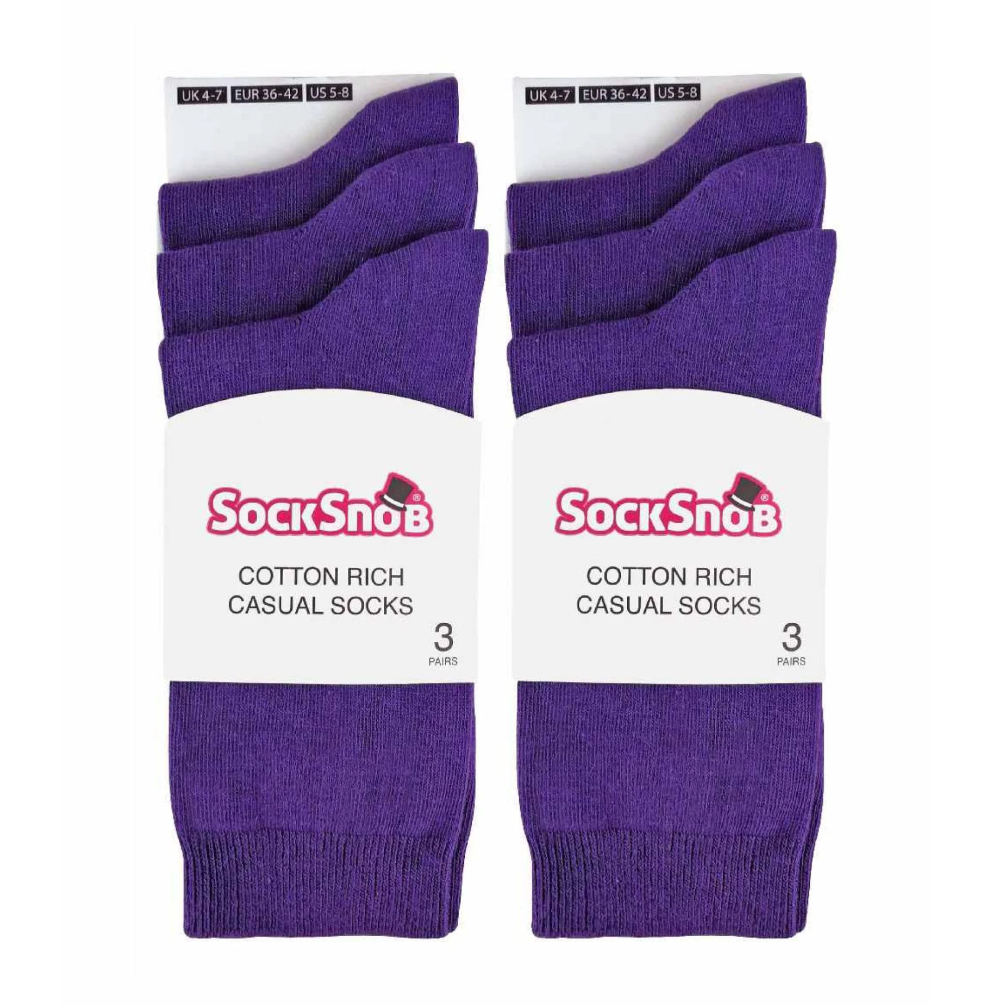 Ladies Plain Coloured Cotton Rich Dress Socks (Multipack Options) - Image 138