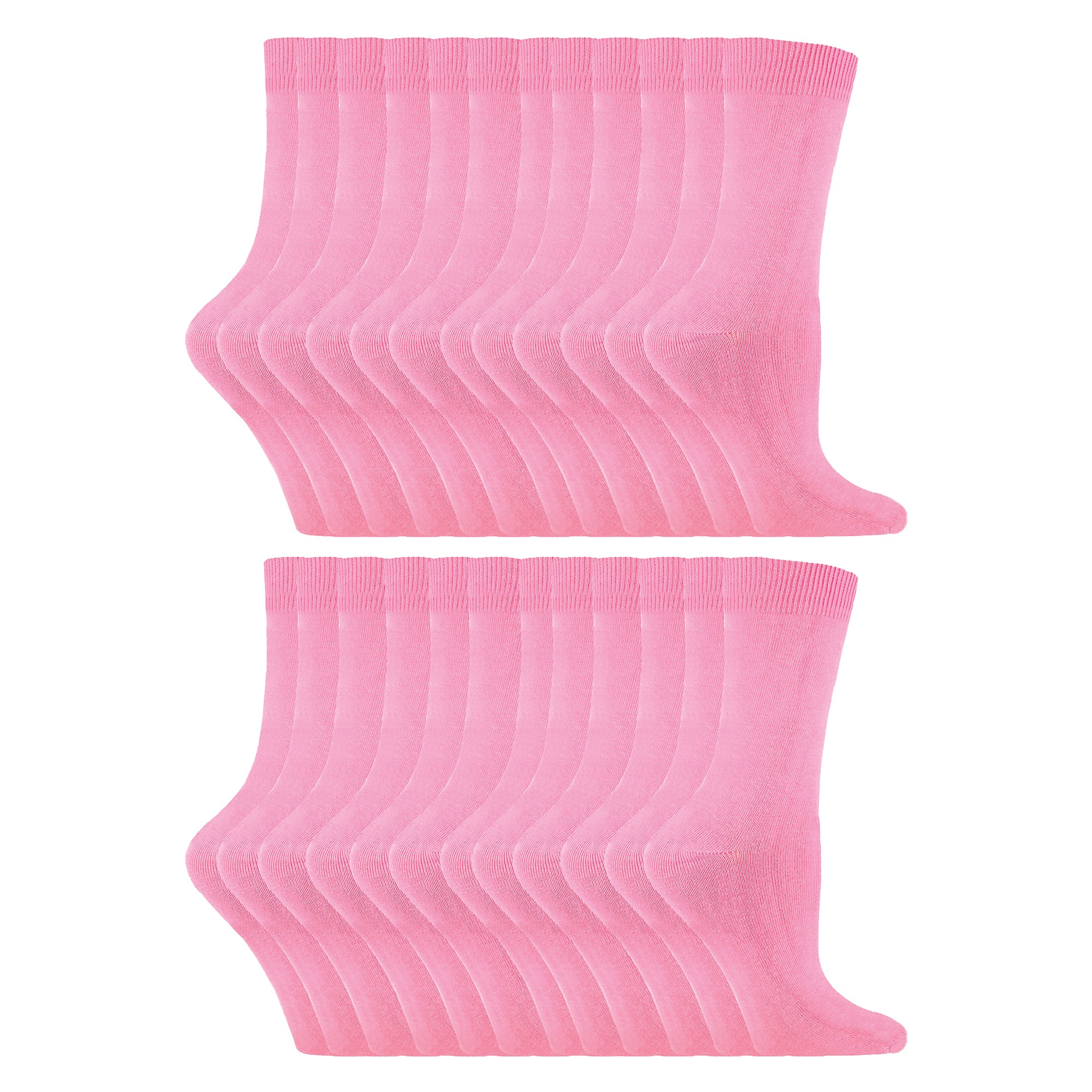 Ladies Plain Coloured Cotton Rich Dress Socks (Multipack Options) - Image 157