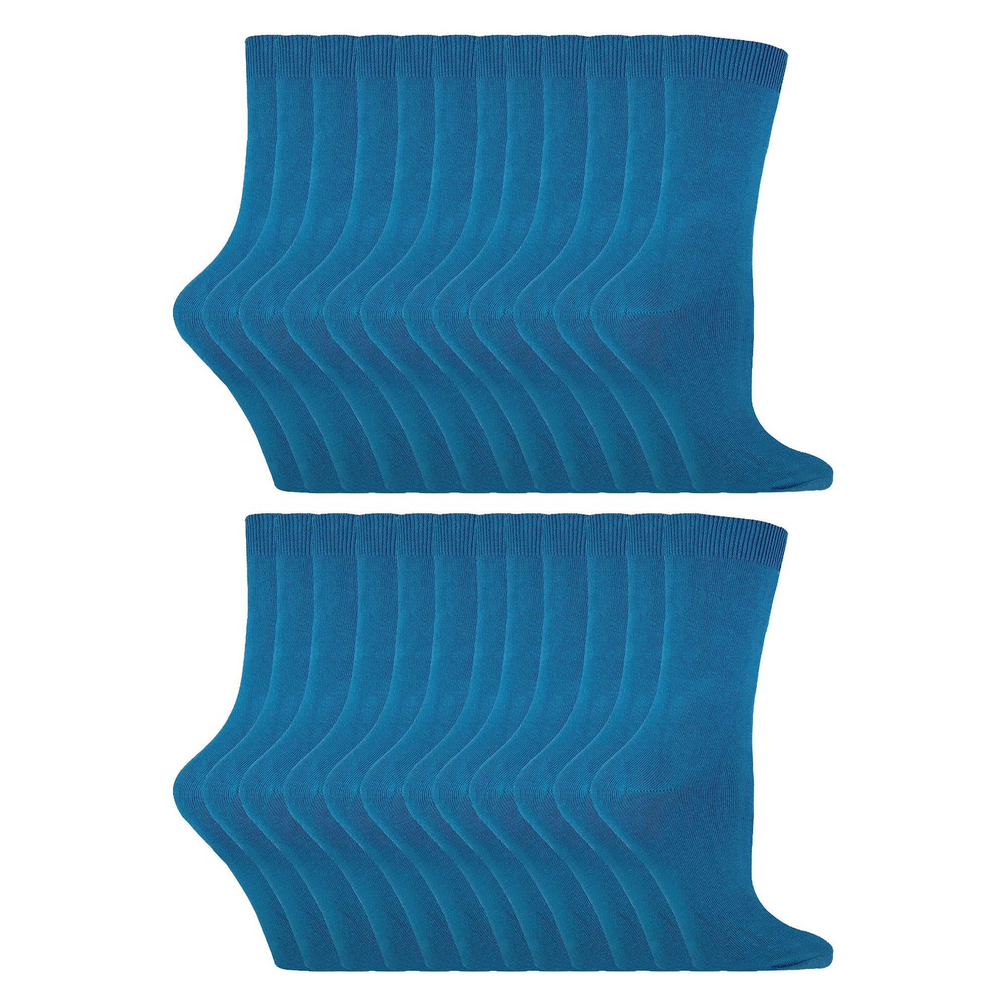 Ladies Plain Coloured Cotton Rich Dress Socks (Multipack Options) - Image 193