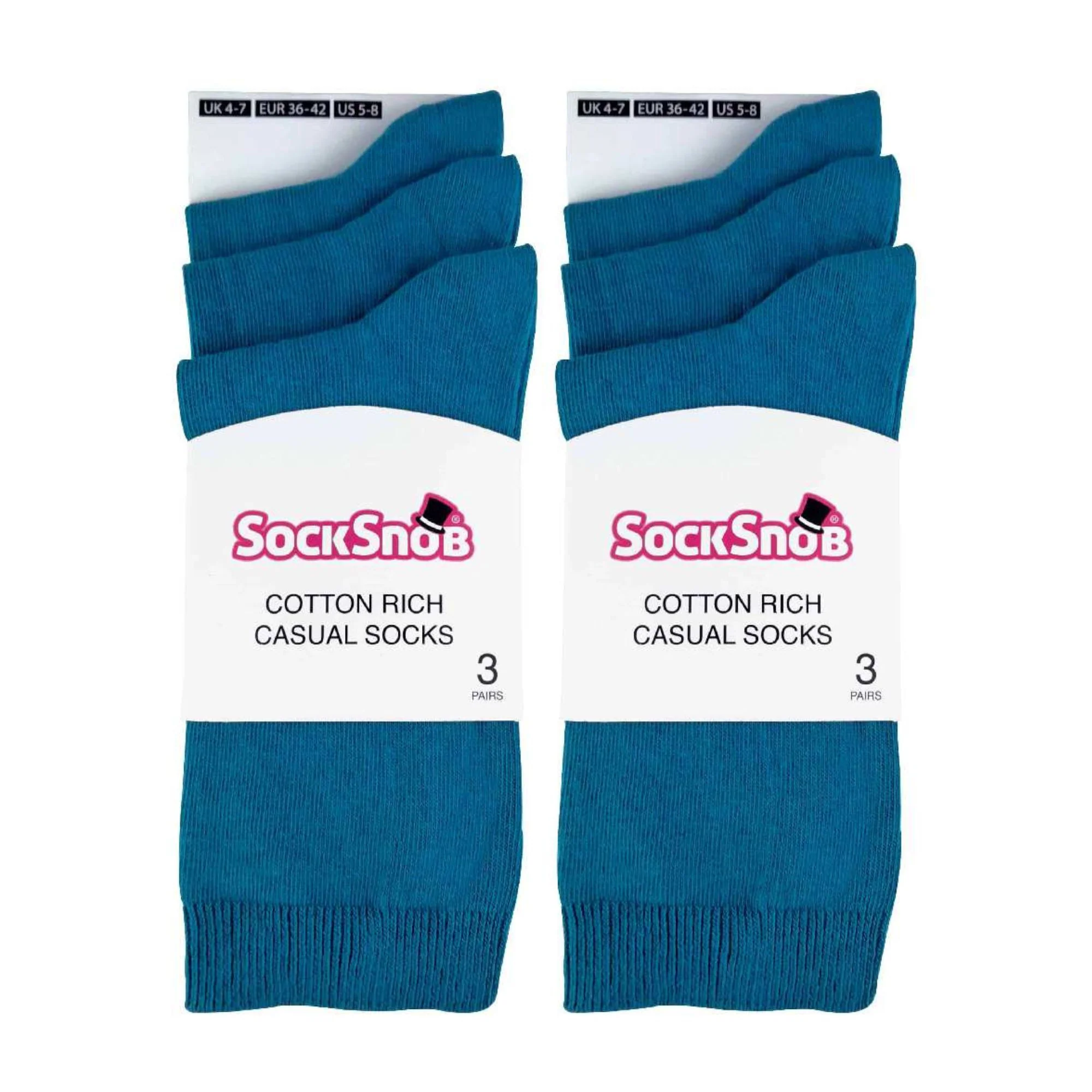 Ladies Plain Coloured Cotton Rich Dress Socks (Multipack Options) - Image 198