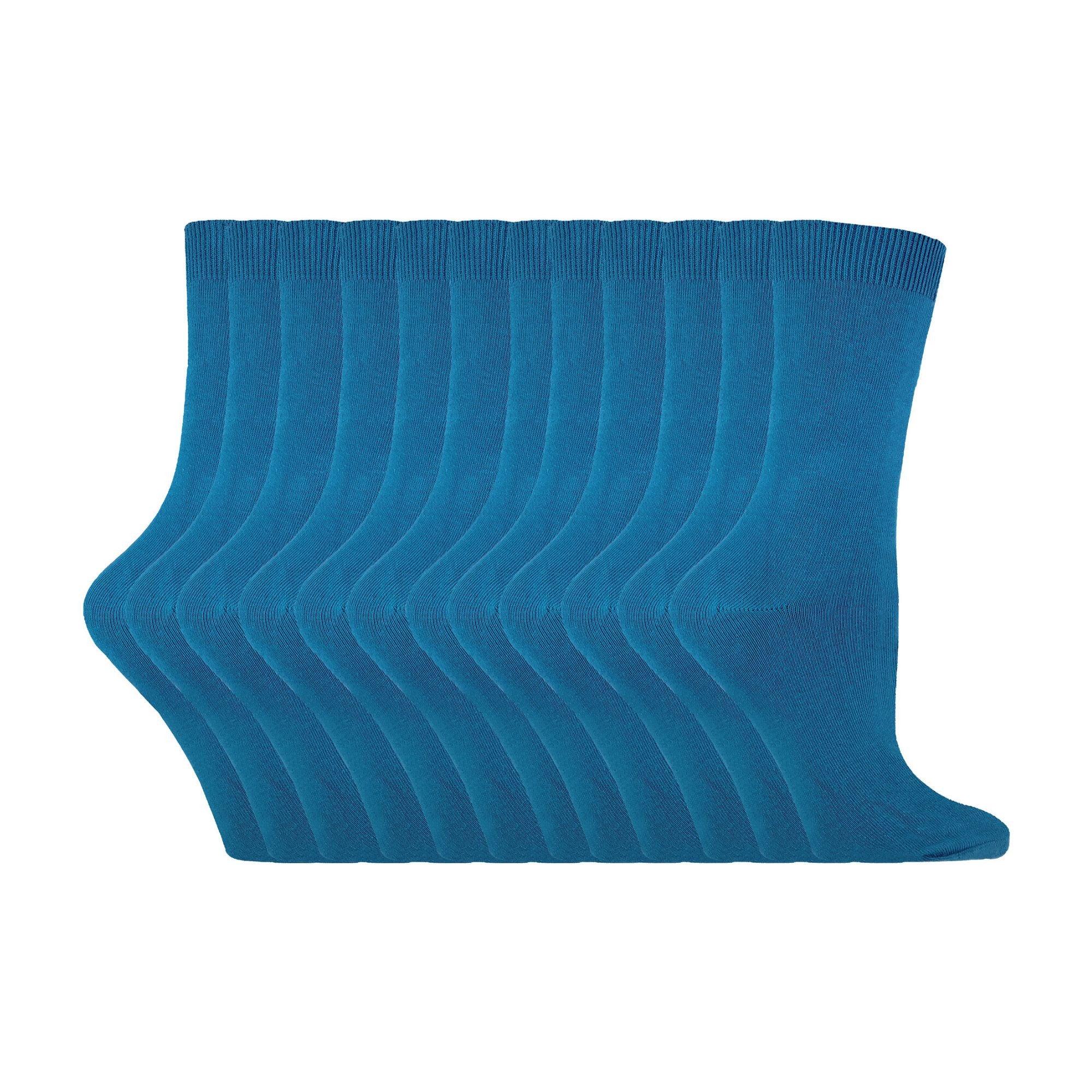 Ladies Plain Coloured Cotton Rich Dress Socks (Multipack Options) - Image 201