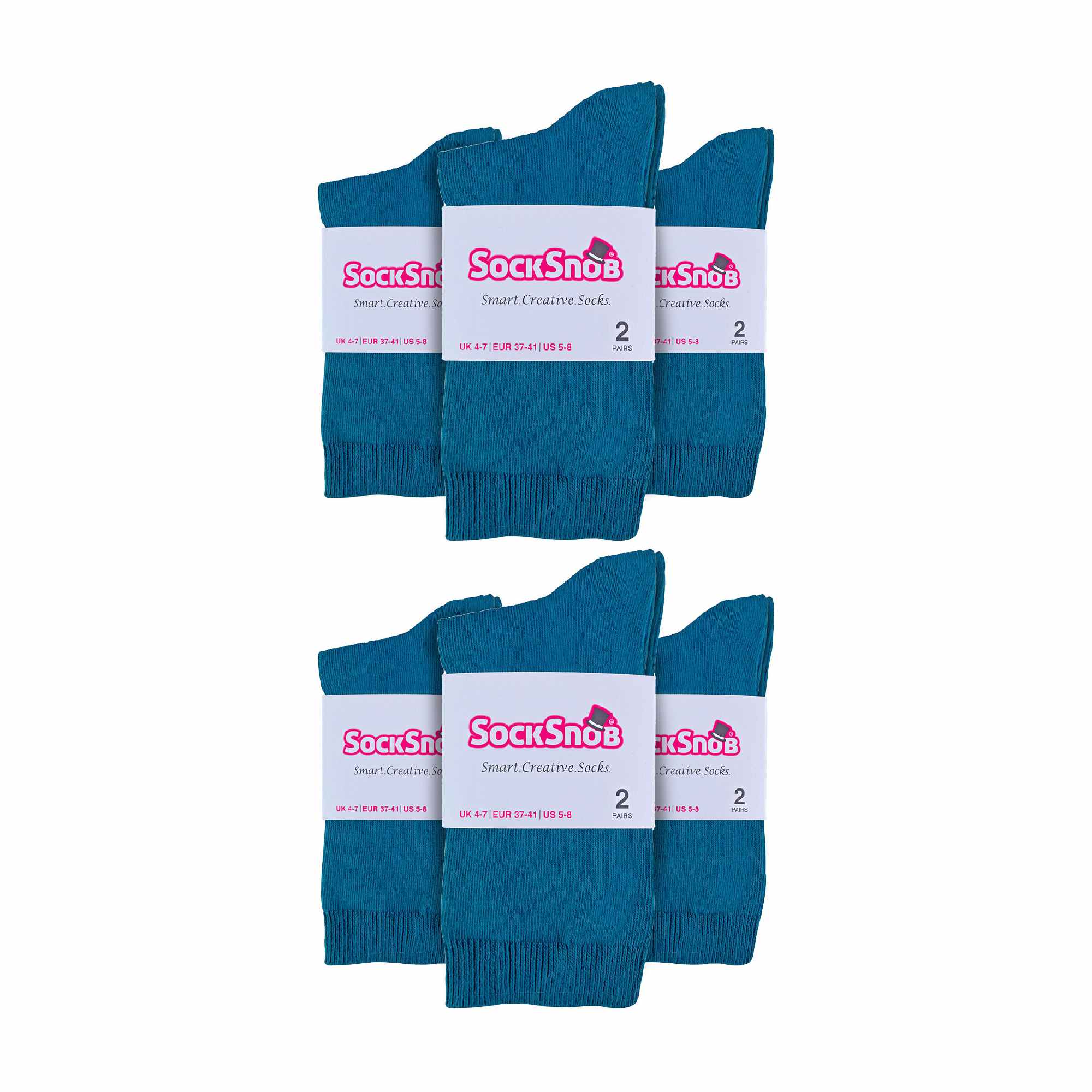 Ladies Plain Coloured Cotton Rich Dress Socks (Multipack Options) - Image 202