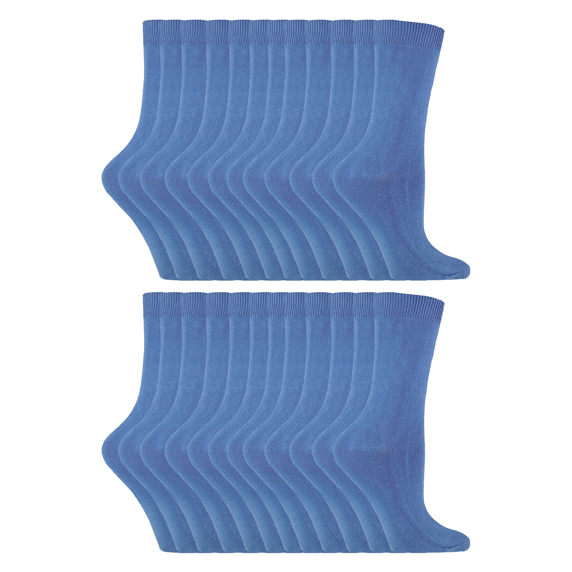 Ladies Plain Coloured Cotton Rich Dress Socks (Multipack Options) - Image 61