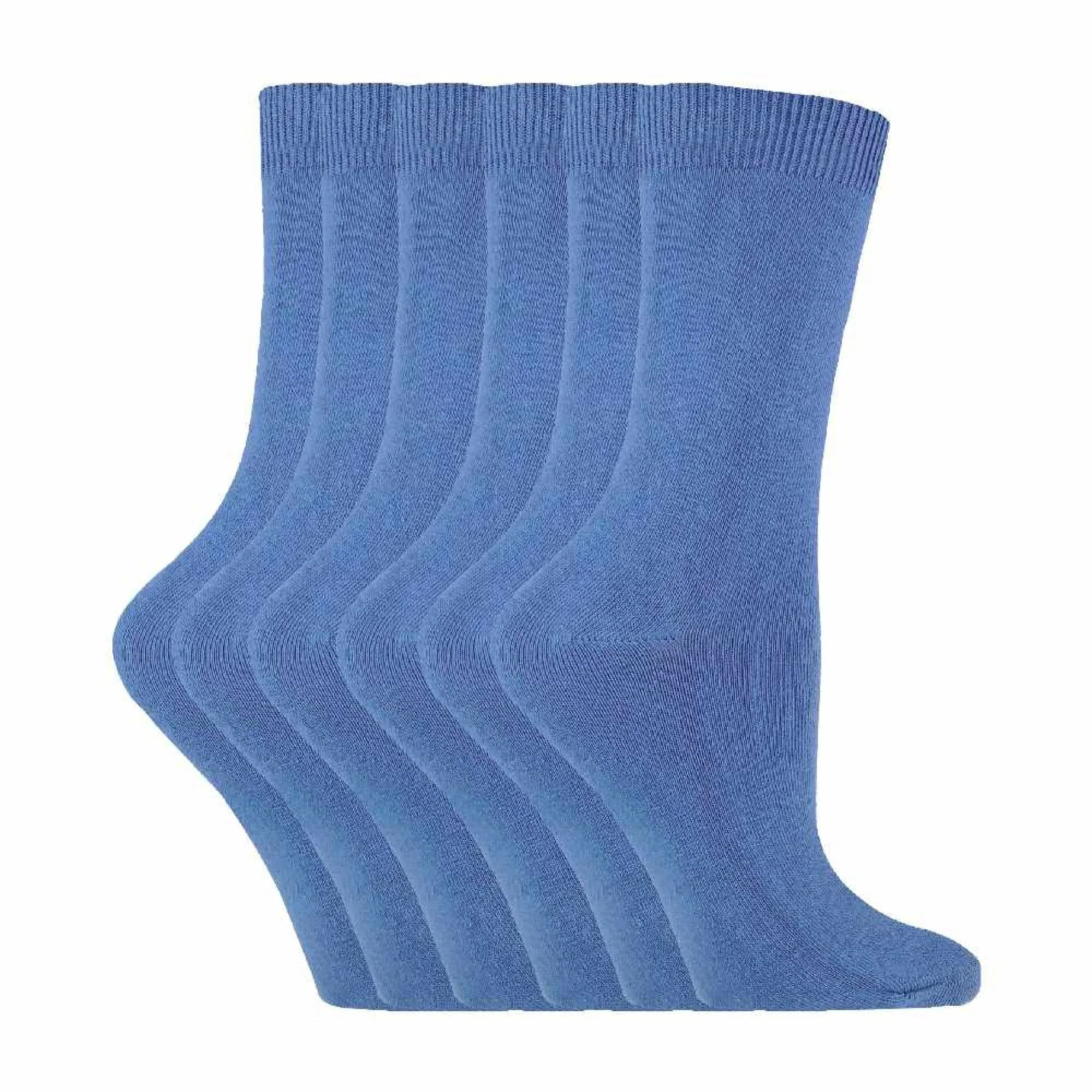 Ladies Plain Coloured Cotton Rich Dress Socks (Multipack Options) - Image 65