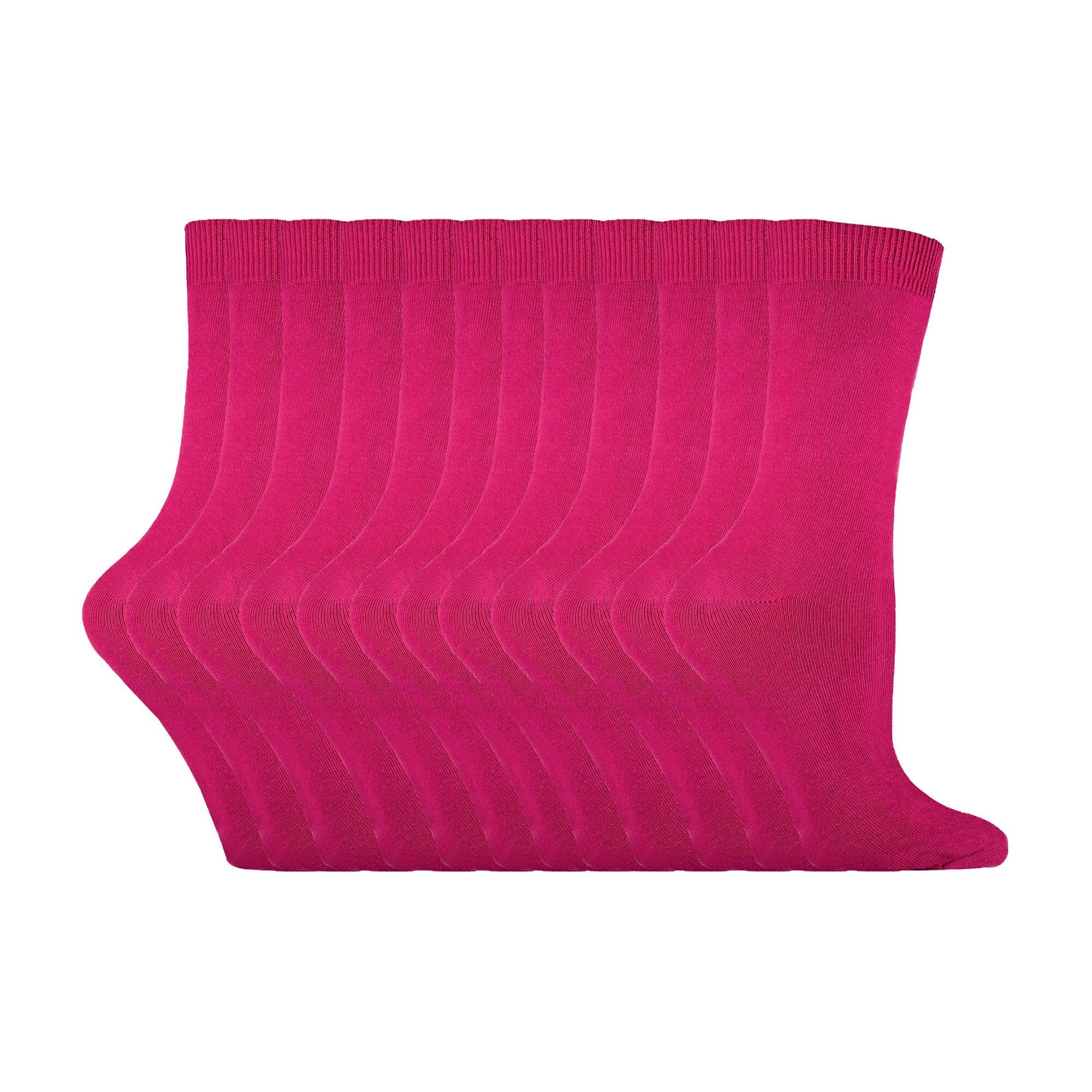 Ladies Plain Coloured Cotton Rich Dress Socks (Multipack Options) - Image 69