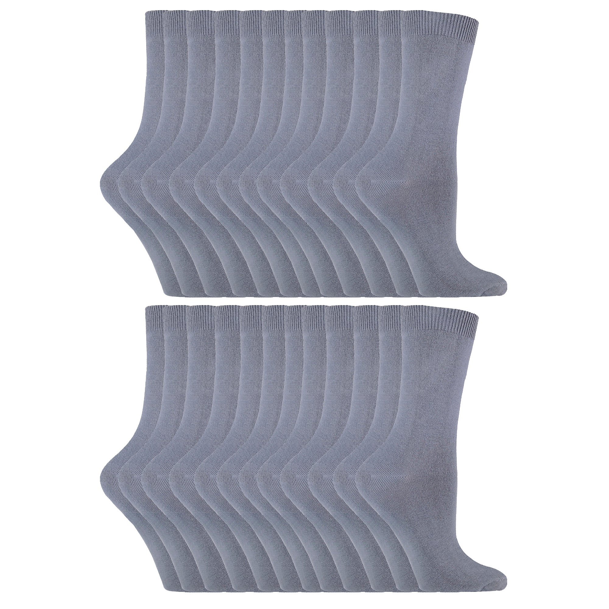 Ladies Plain Coloured Cotton Rich Dress Socks (Multipack Options) - Image 73