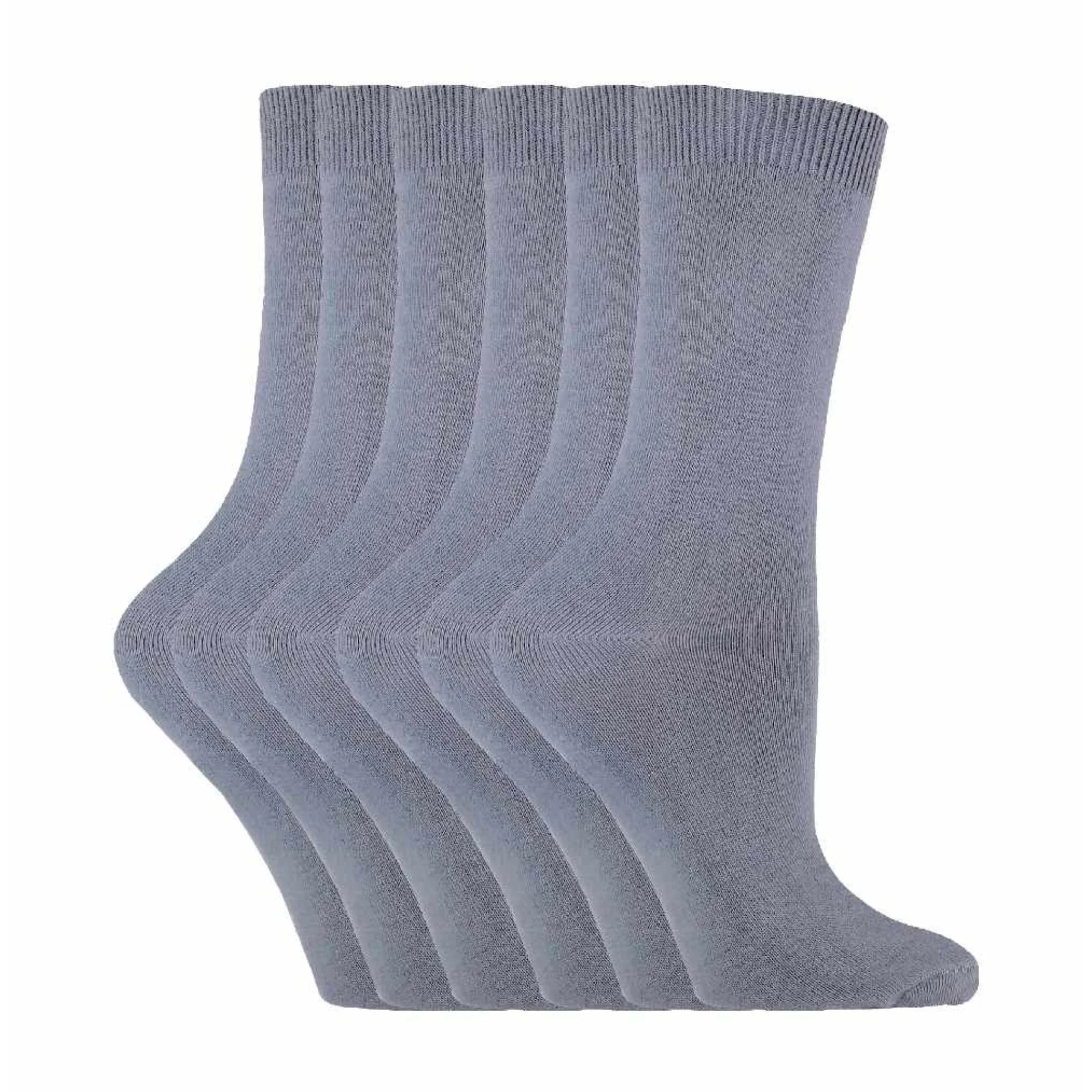 Ladies Plain Coloured Cotton Rich Dress Socks (Multipack Options) - Image 77