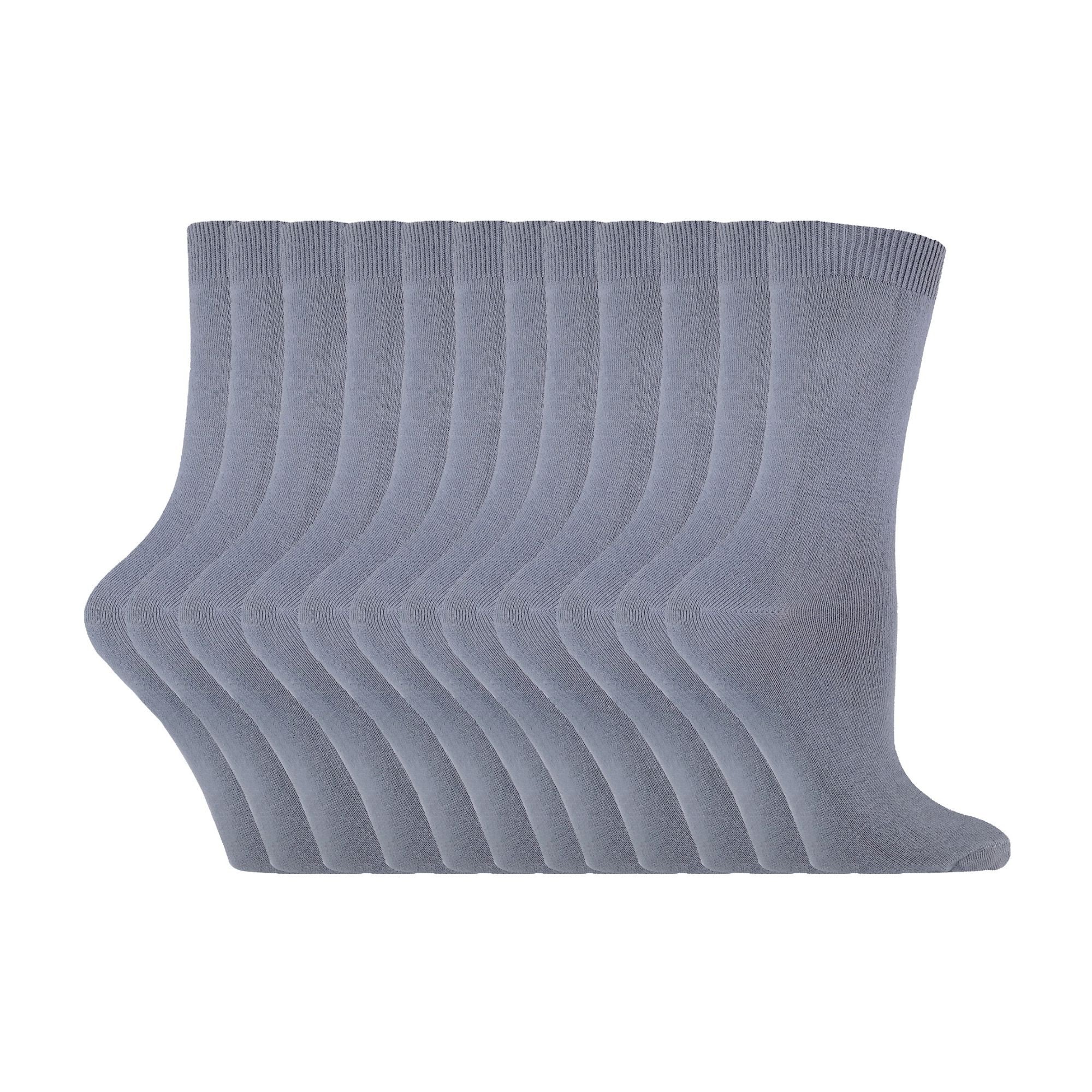 Ladies Plain Coloured Cotton Rich Dress Socks (Multipack Options) - Image 81