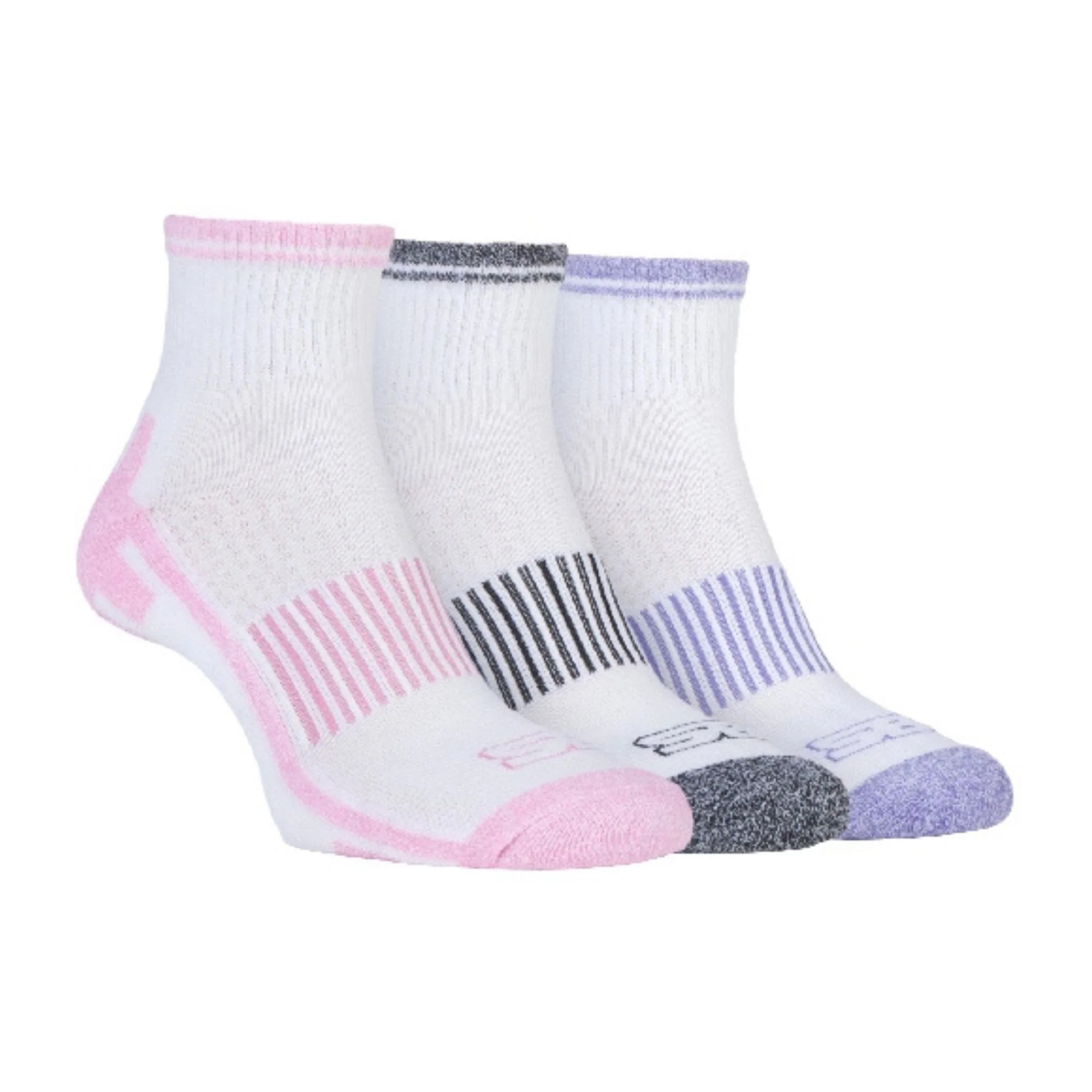 3 Pack Ladies Cushioned Sole Sport Ankle Socks with Arch Support - Image 9