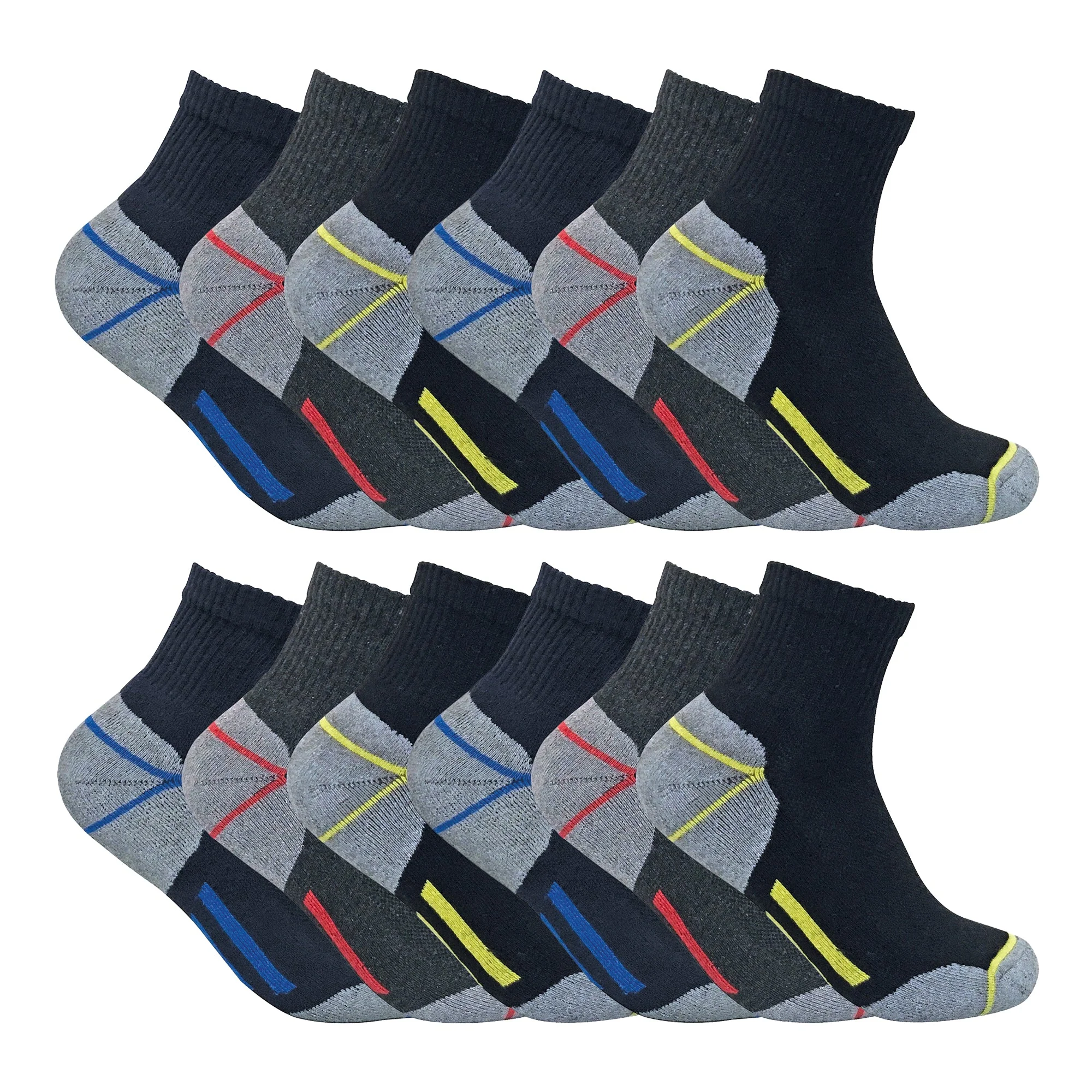 Mens Ultimate Cotton Quarter Length Short Work Socks (Multipack Options) - Image 5