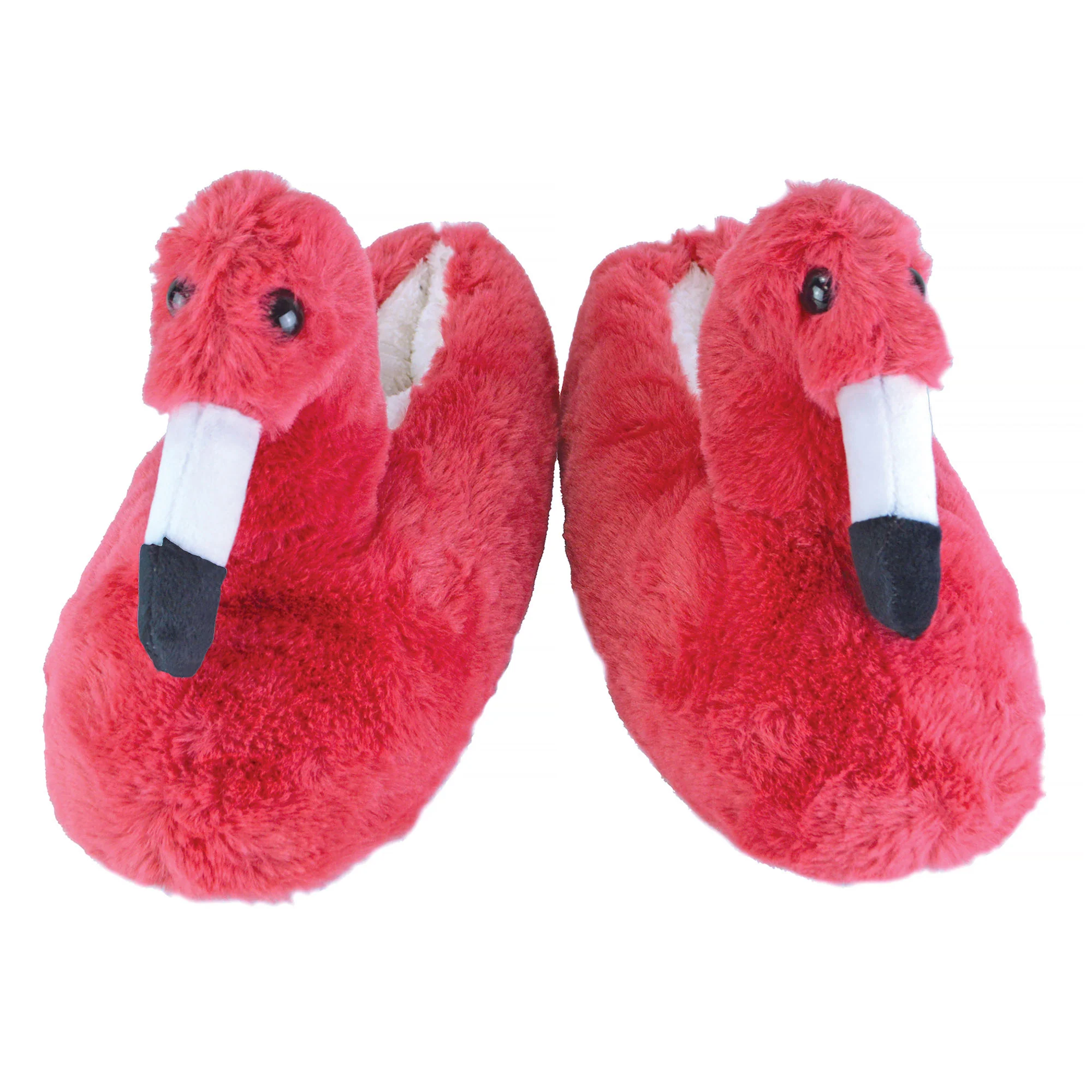 Ladies Novelty Pink Plush Flamingo Slippers (3 Sizes) - Image 3