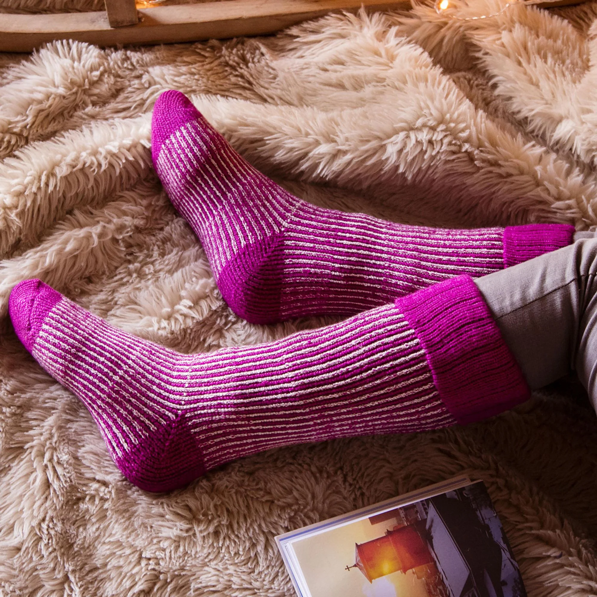 Ladies Thick Winter Warm Knee High Ribbed Thermal Boot Socks - Image 7