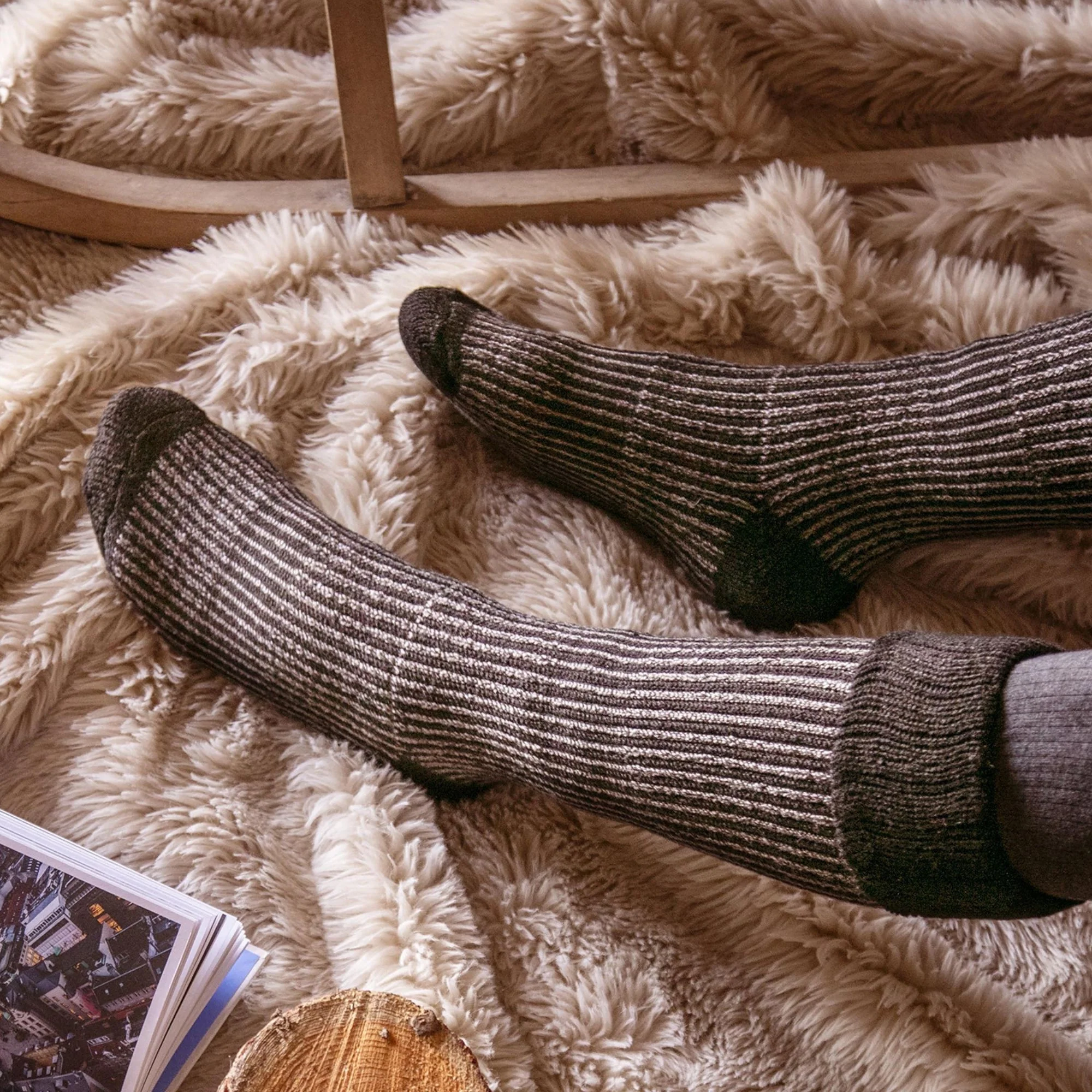 Ladies Thick Winter Warm Knee High Ribbed Thermal Boot Socks - Image 8