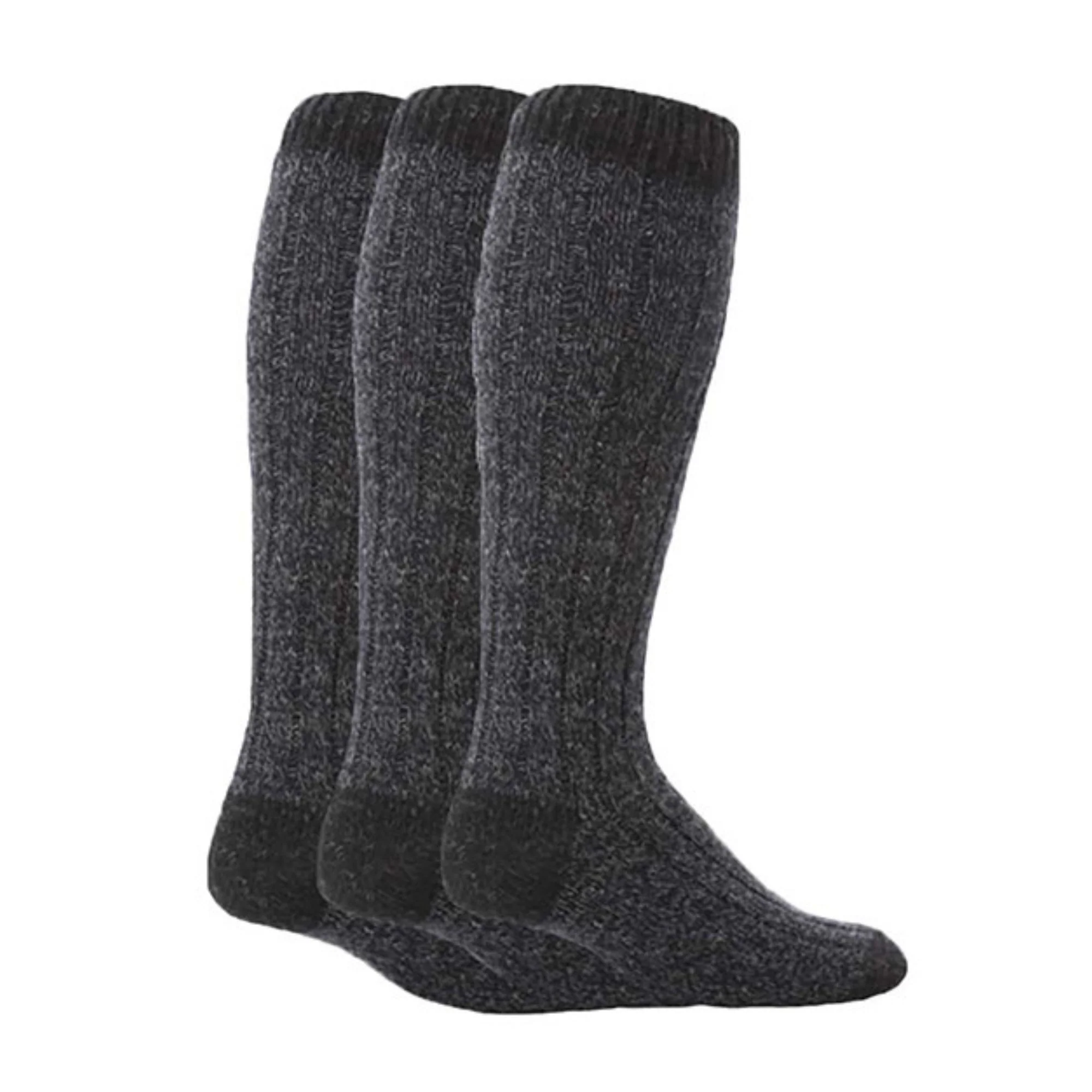 3 Pack Mens Extra Long Knee High Knitted Wool Boot Socks - Image 5