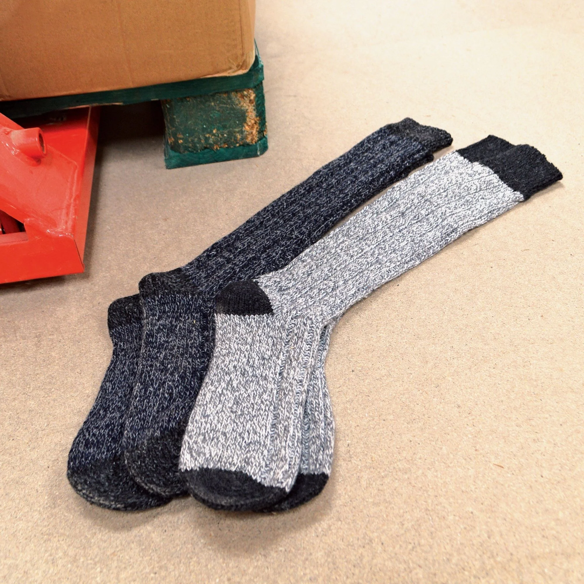 3 Pack Mens Extra Long Knee High Knitted Wool Boot Socks - Image 8